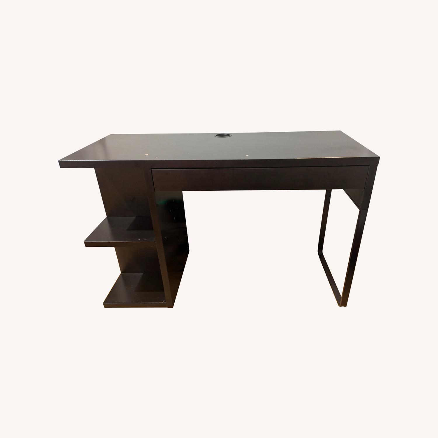 IKEA Micke Brown Office Desk with Drawer and Cube Shelves - image-8