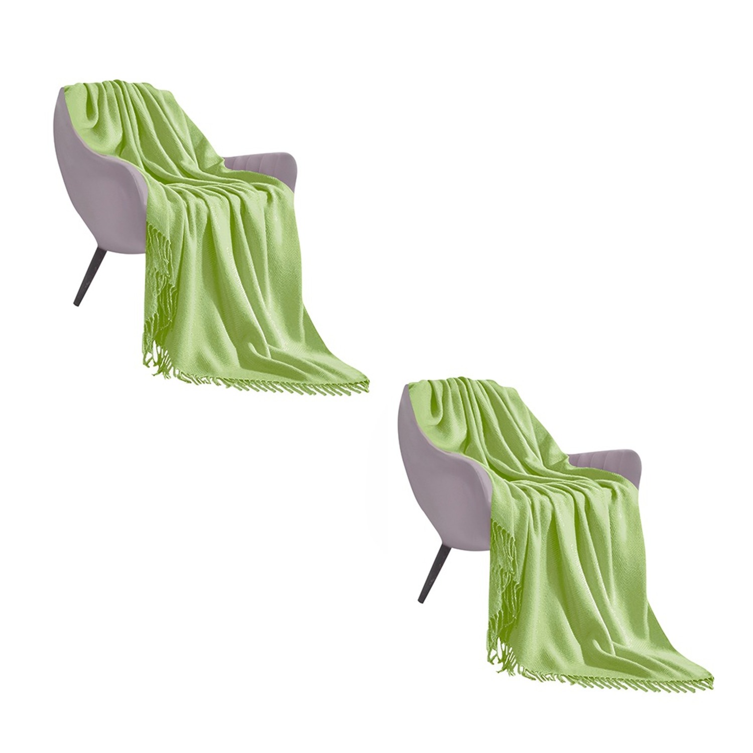 SOGA 2X Green Acrylic Throw Blanket - image-1
