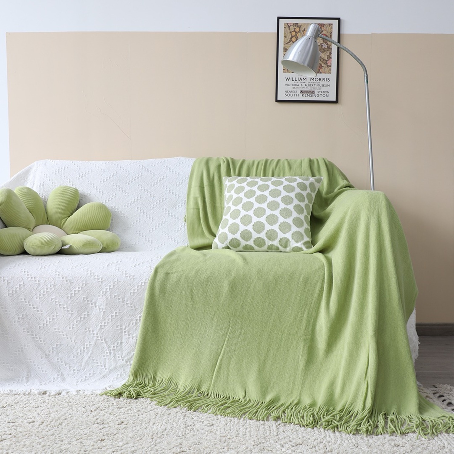 SOGA 2X Green Acrylic Throw Blanket - image-3