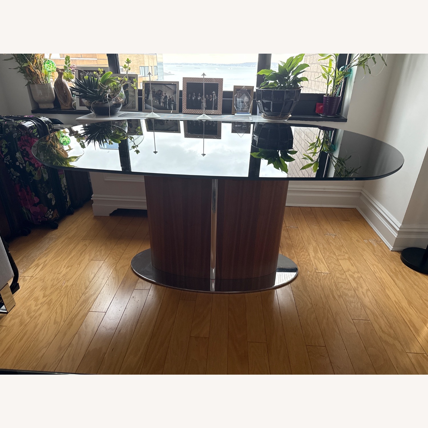 Calligaris Glass Table with Walnut Chrome Base  - image-10