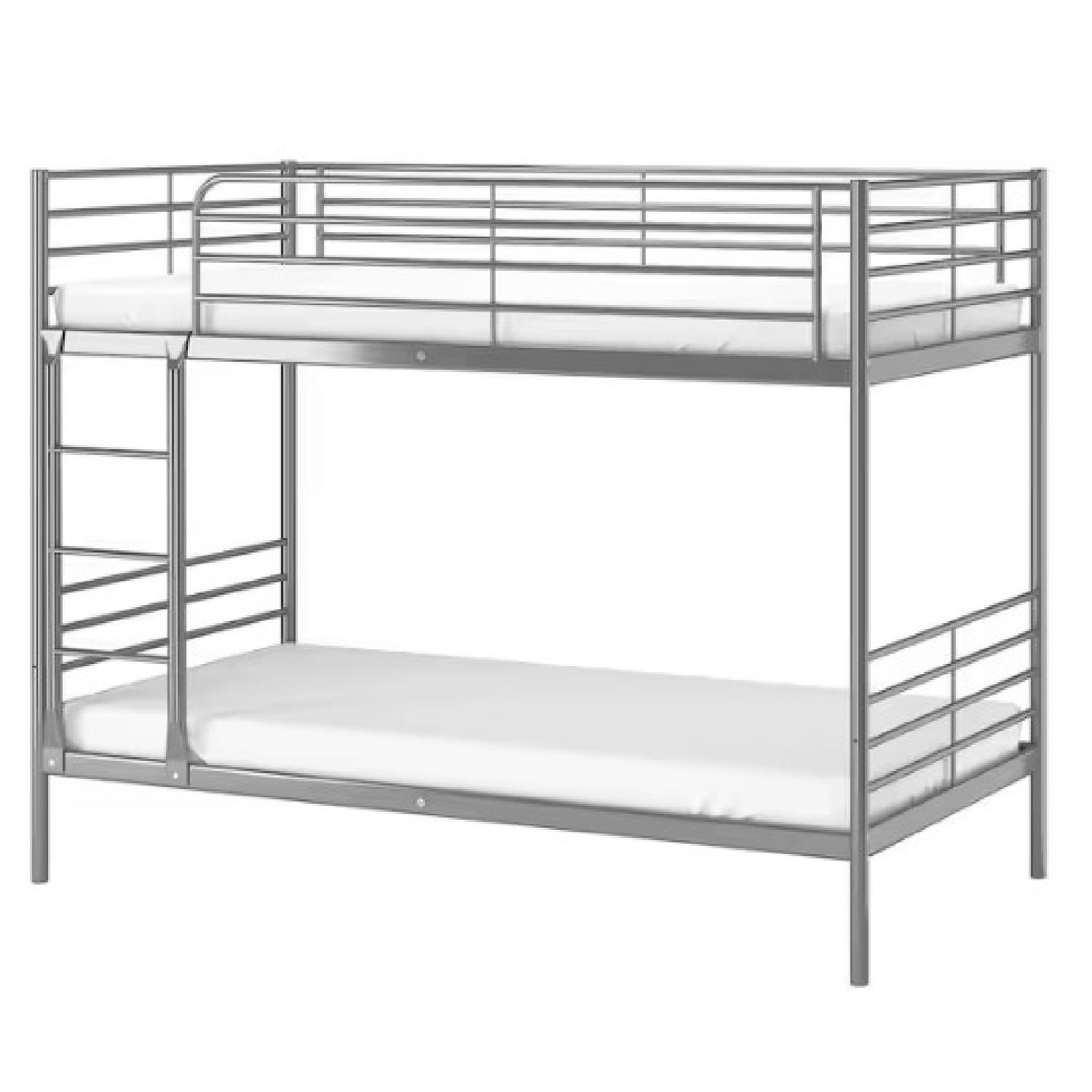 IKEA SVRTA Twin Bunk Bed Frame Silver Colour - image-5