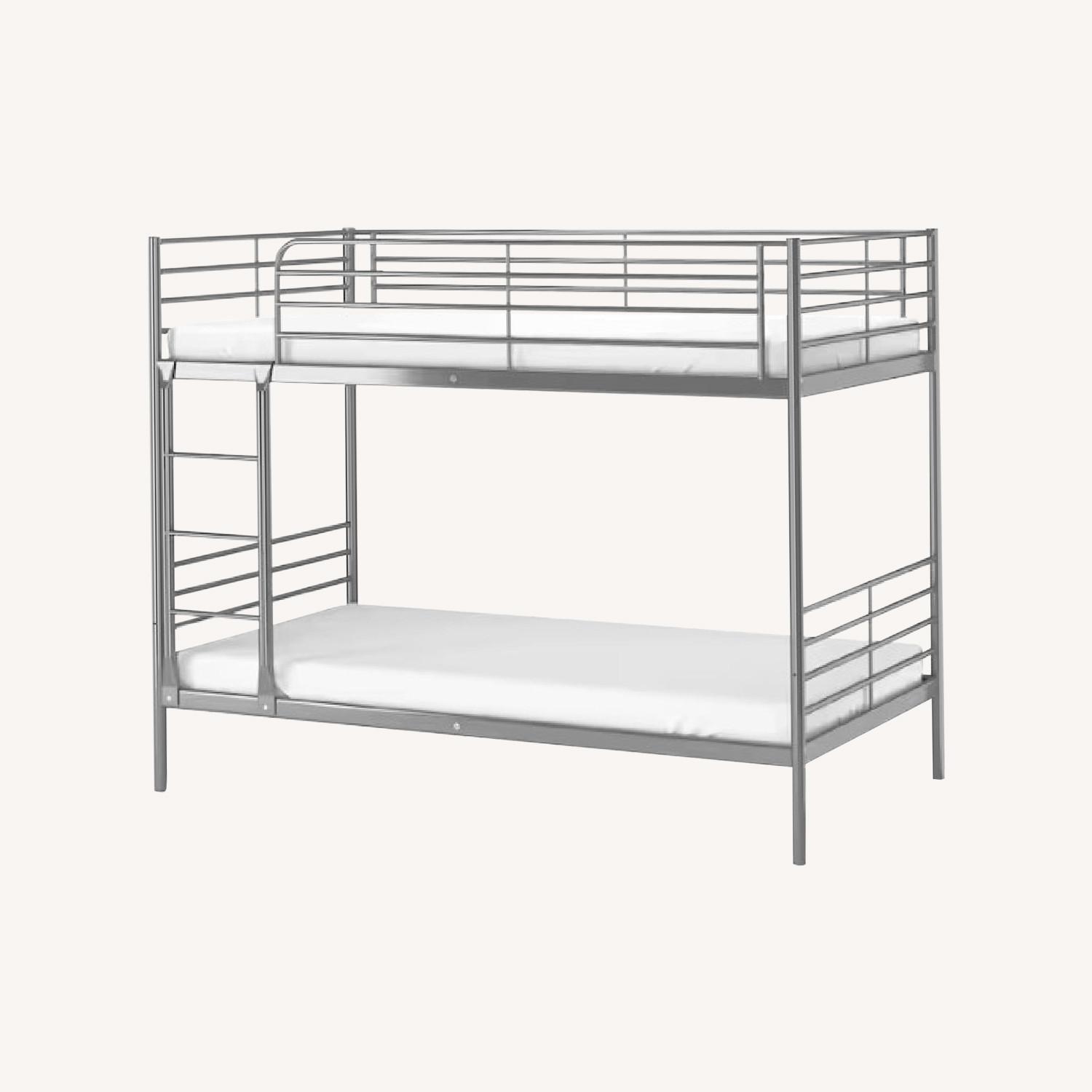 IKEA SVRTA Twin Bunk Bed Frame Silver Colour - image-0