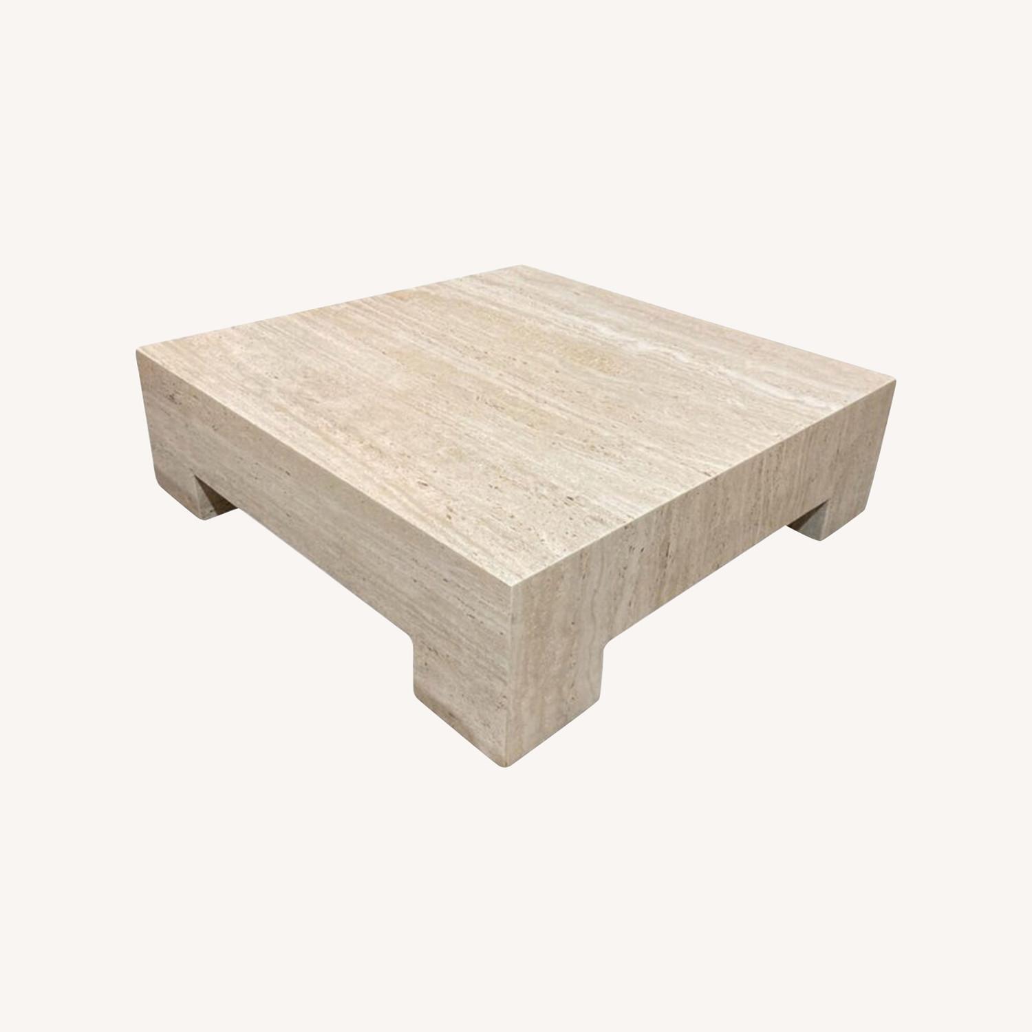 Travertine Square Coffee Table - image-0