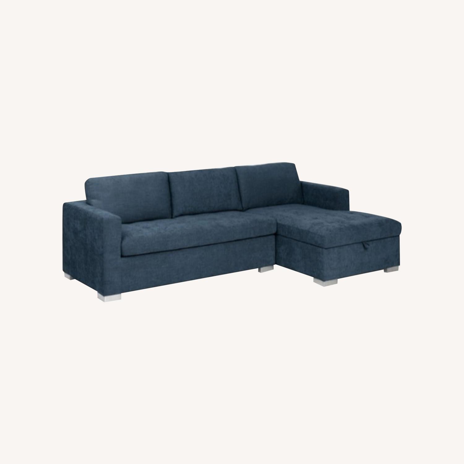 Article Soma 105" Right Sleeper Sectional - Blue - image-0