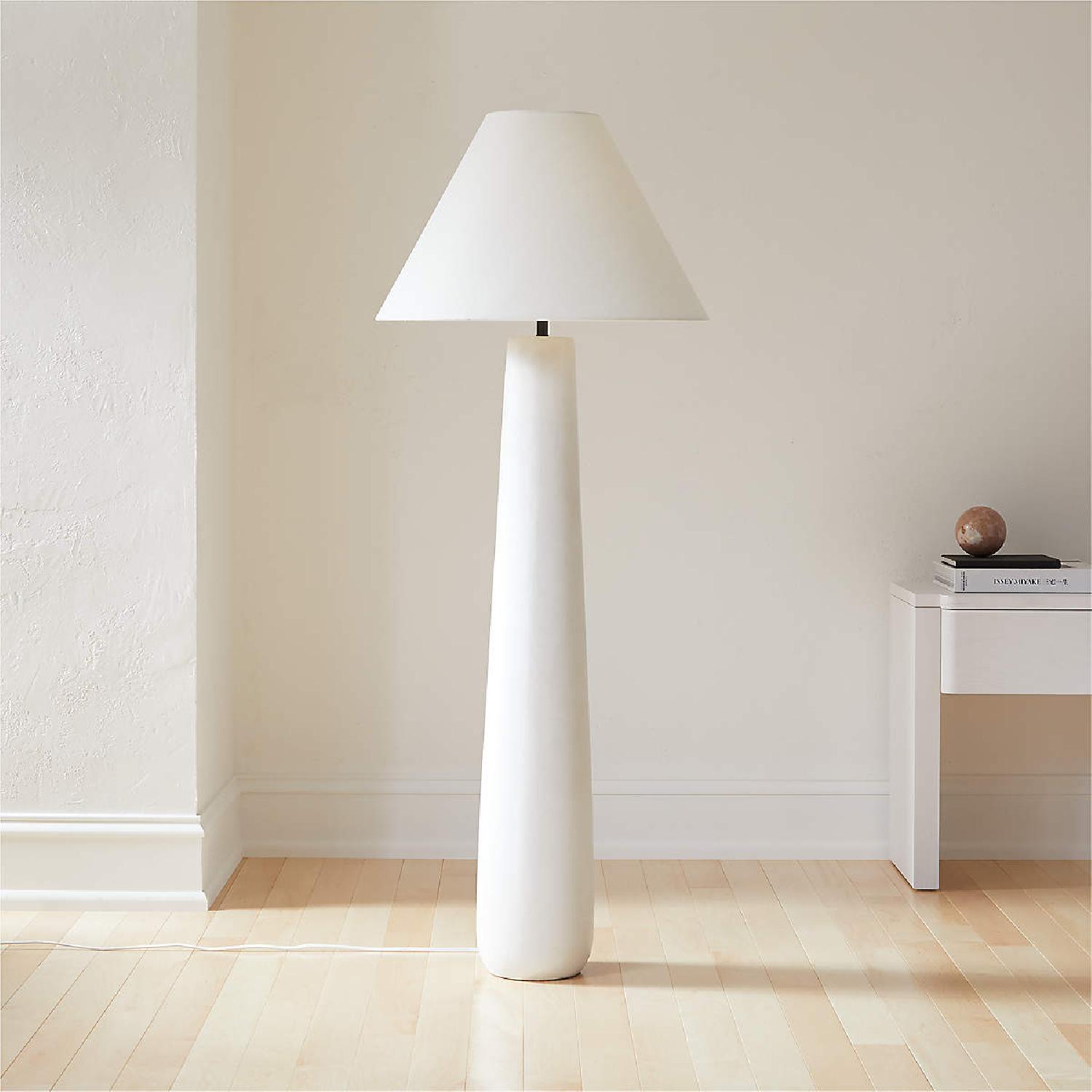 CB2 Polar White Cement Floor Lamp by Kara Mann - image-4