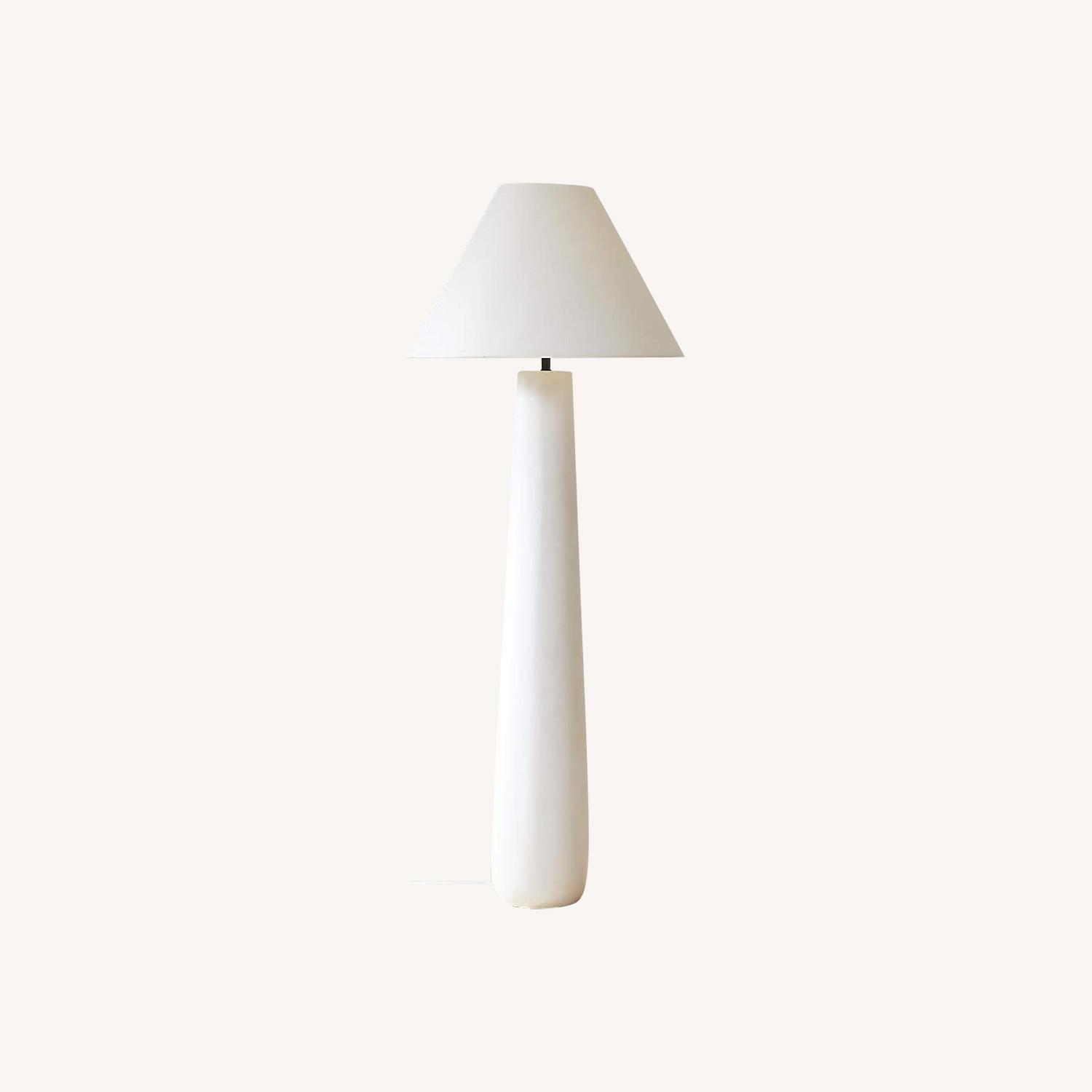 CB2 Polar White Cement Floor Lamp by Kara Mann - image-0