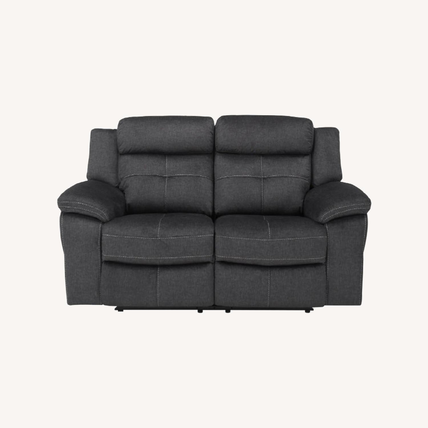 Raymour & Flanigan Lugano Microfiber Reclining Loveseat - image-0