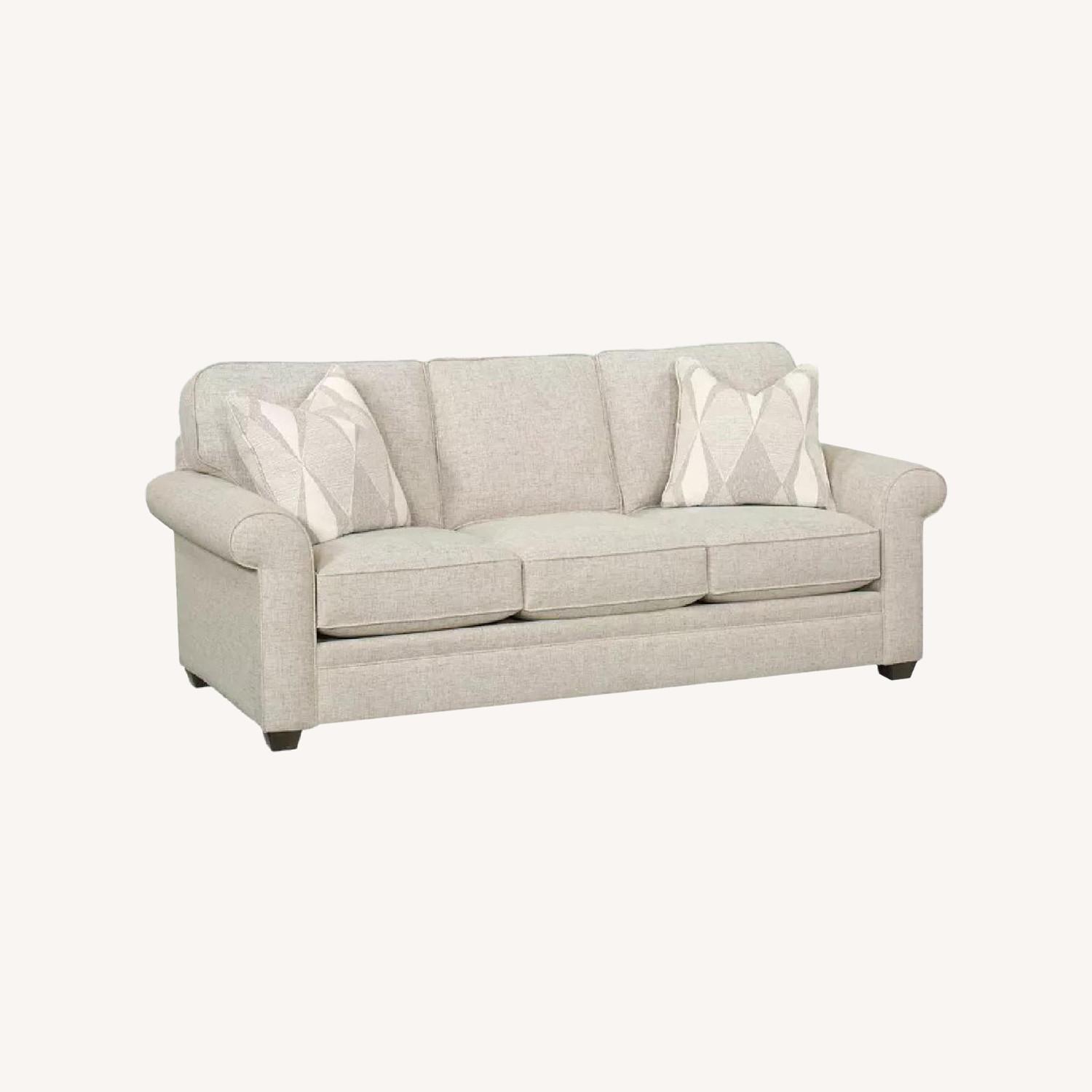 Havertys Sandy Beige 3 Seat Sofa - image-0