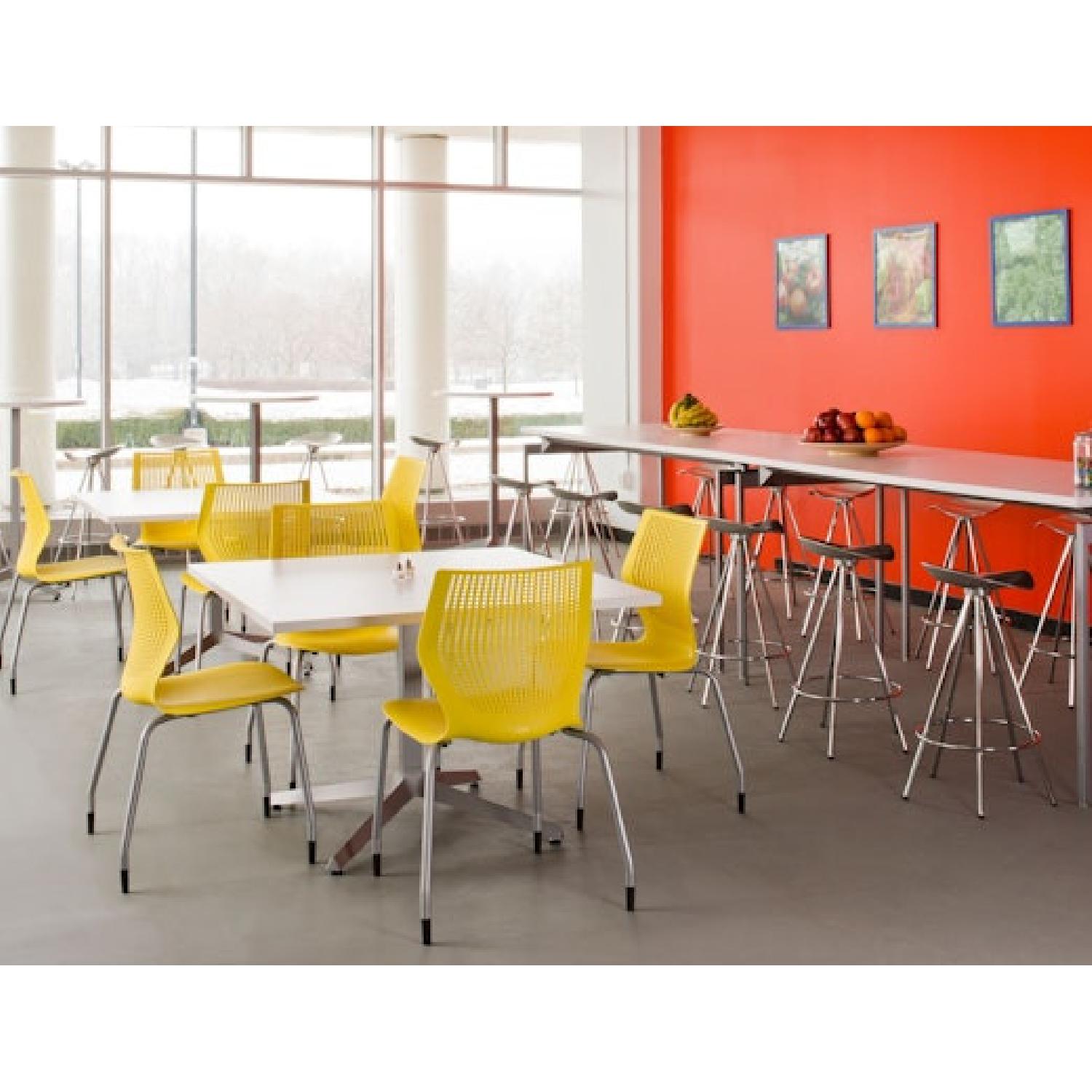 Knoll Dividends Horizon White Square Table with Black X-base - image-5