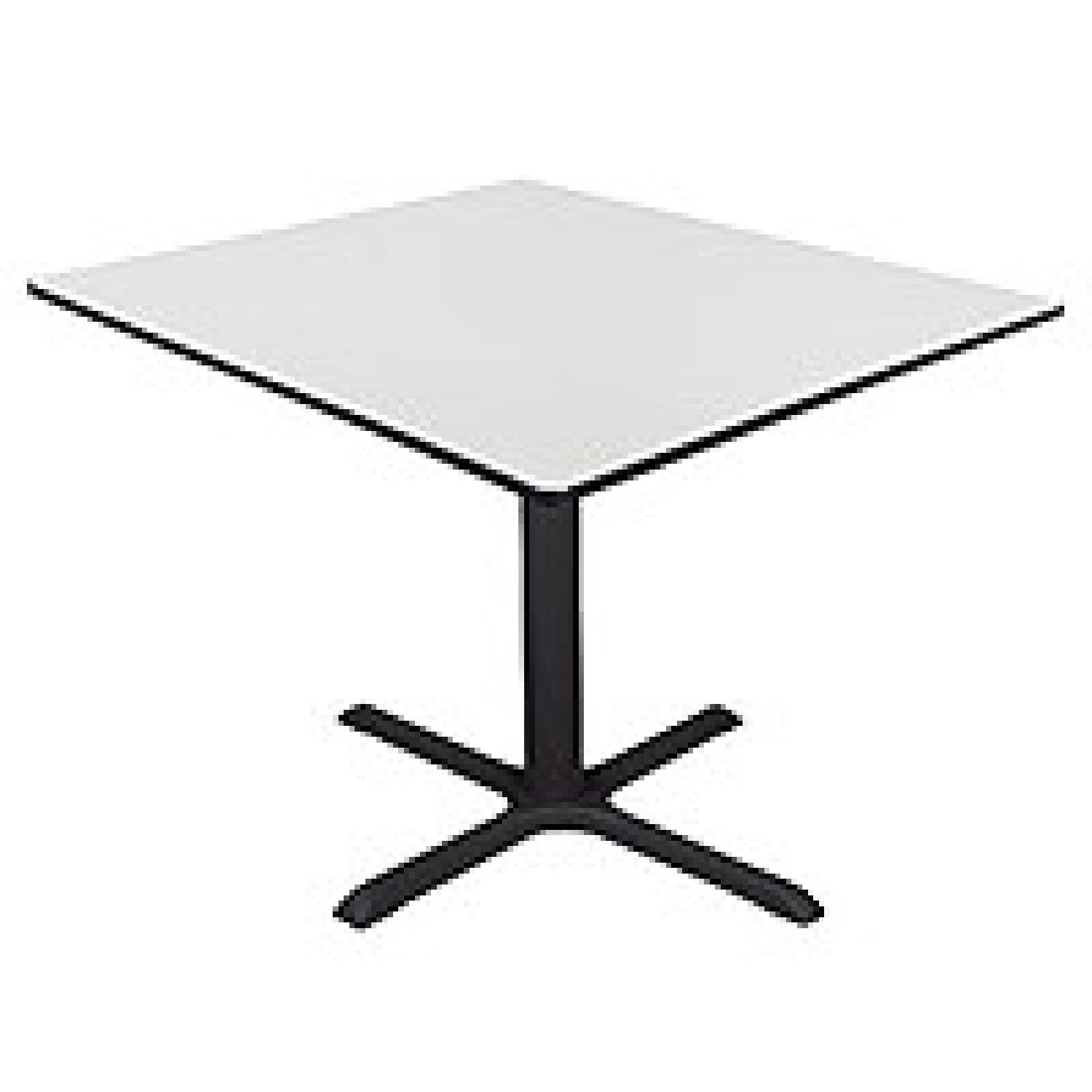 Knoll Dividends Horizon White Square Table with Black X-base - image-6