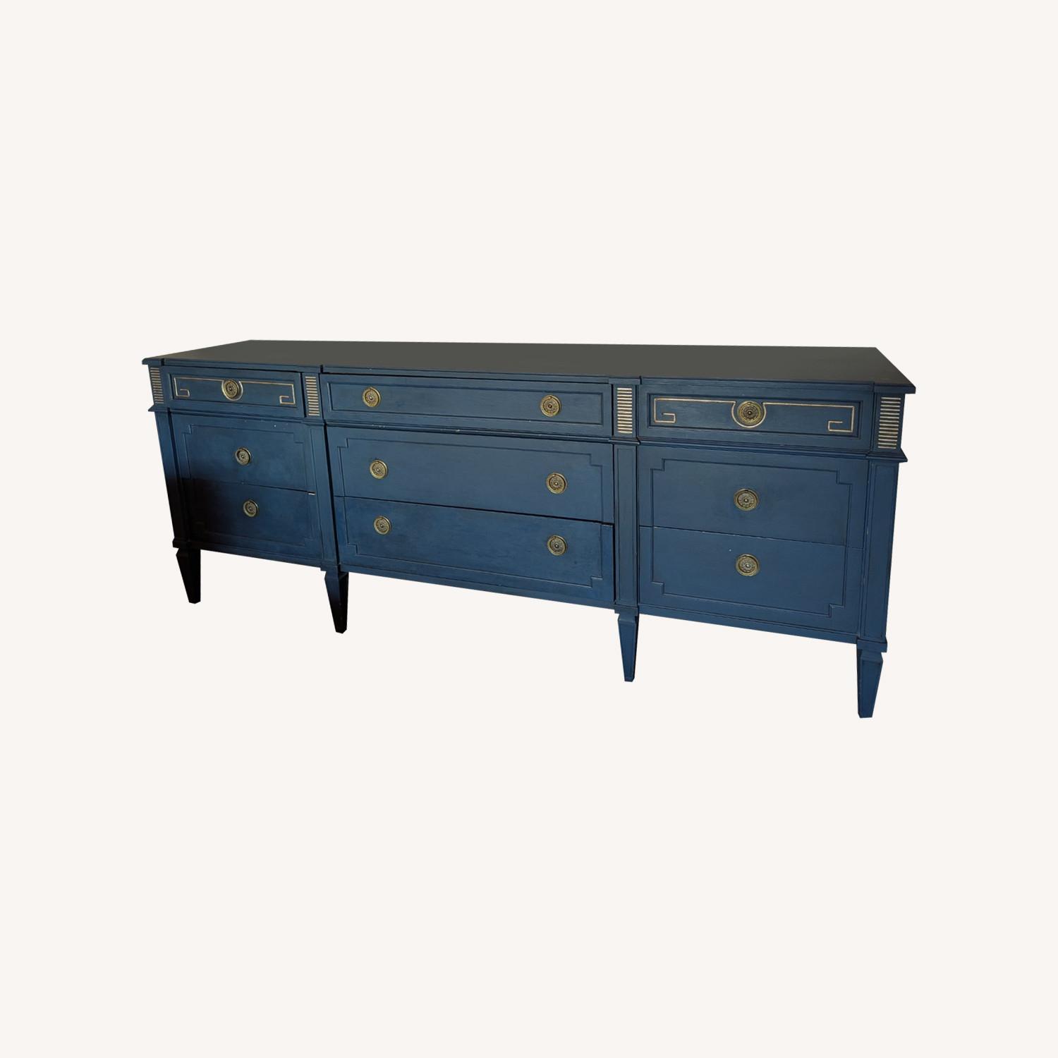 Navy Blue Painted Wooden Dresser - image-0