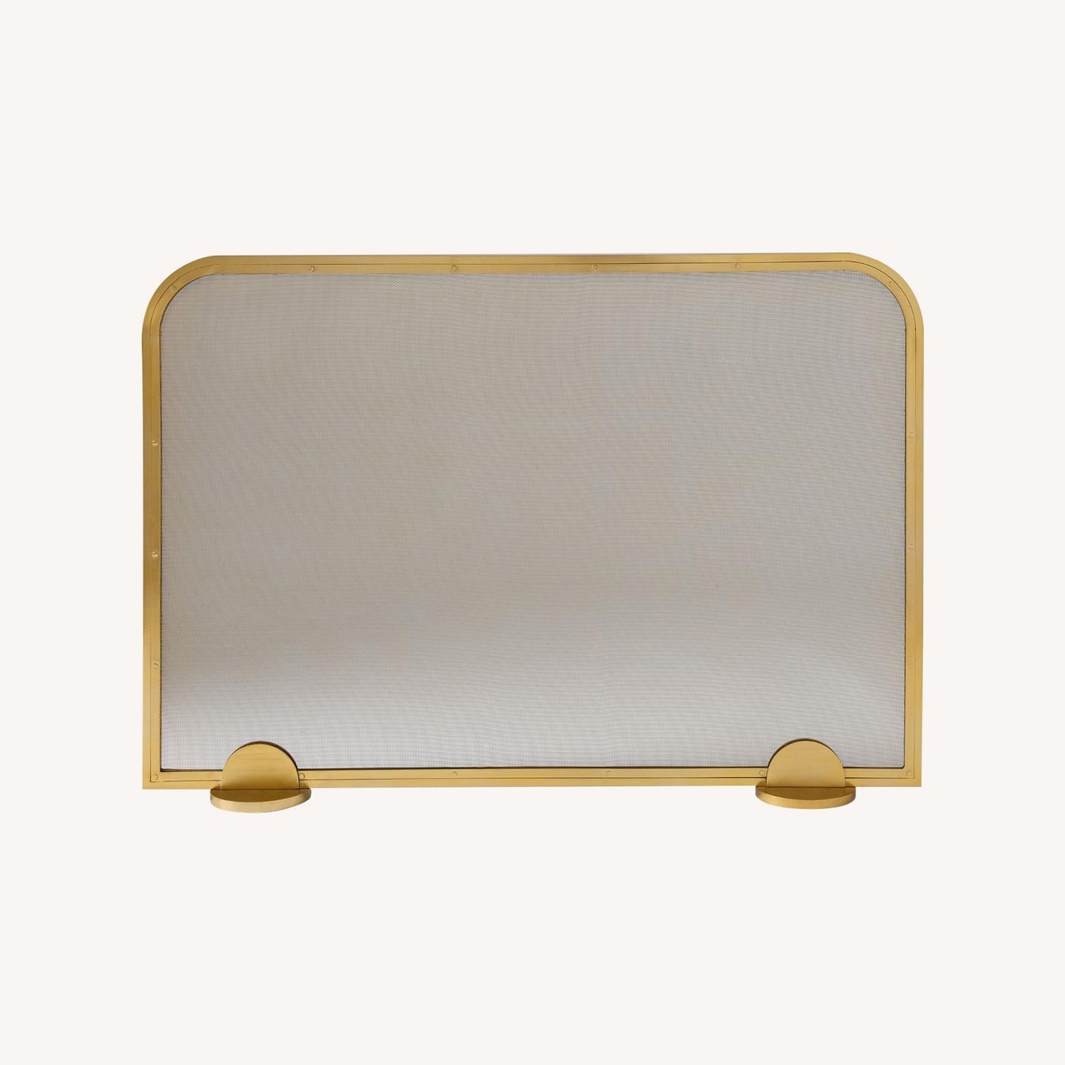 West Elm Deco Metal Fireplace Screen - image-0