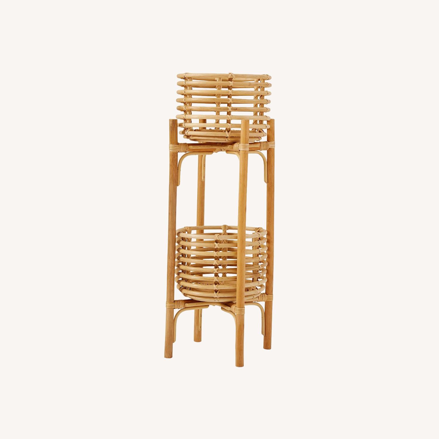 West Elm Adobe Rattan Planter - image-0