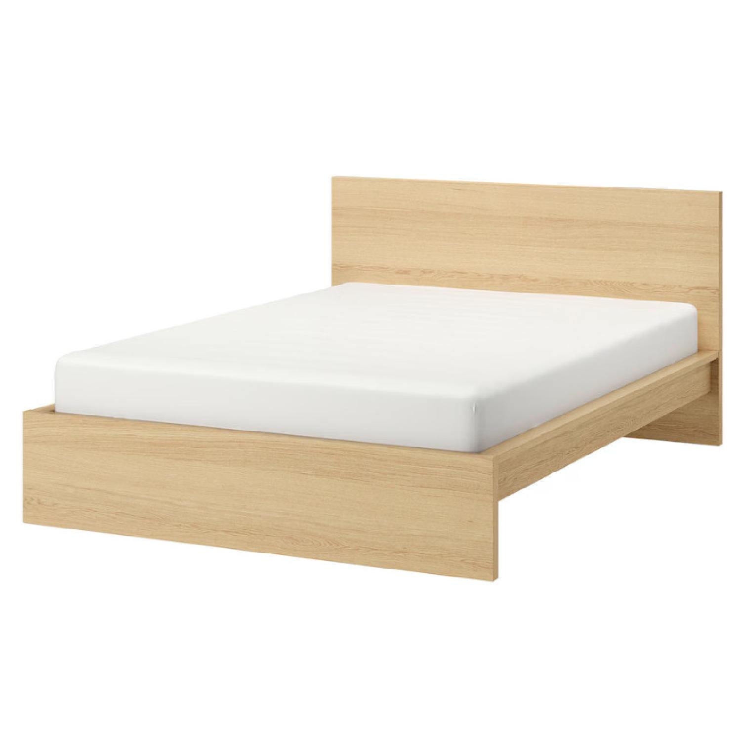IKEA Malm Queen Bedframe White Stained Oak Veneer - image-7