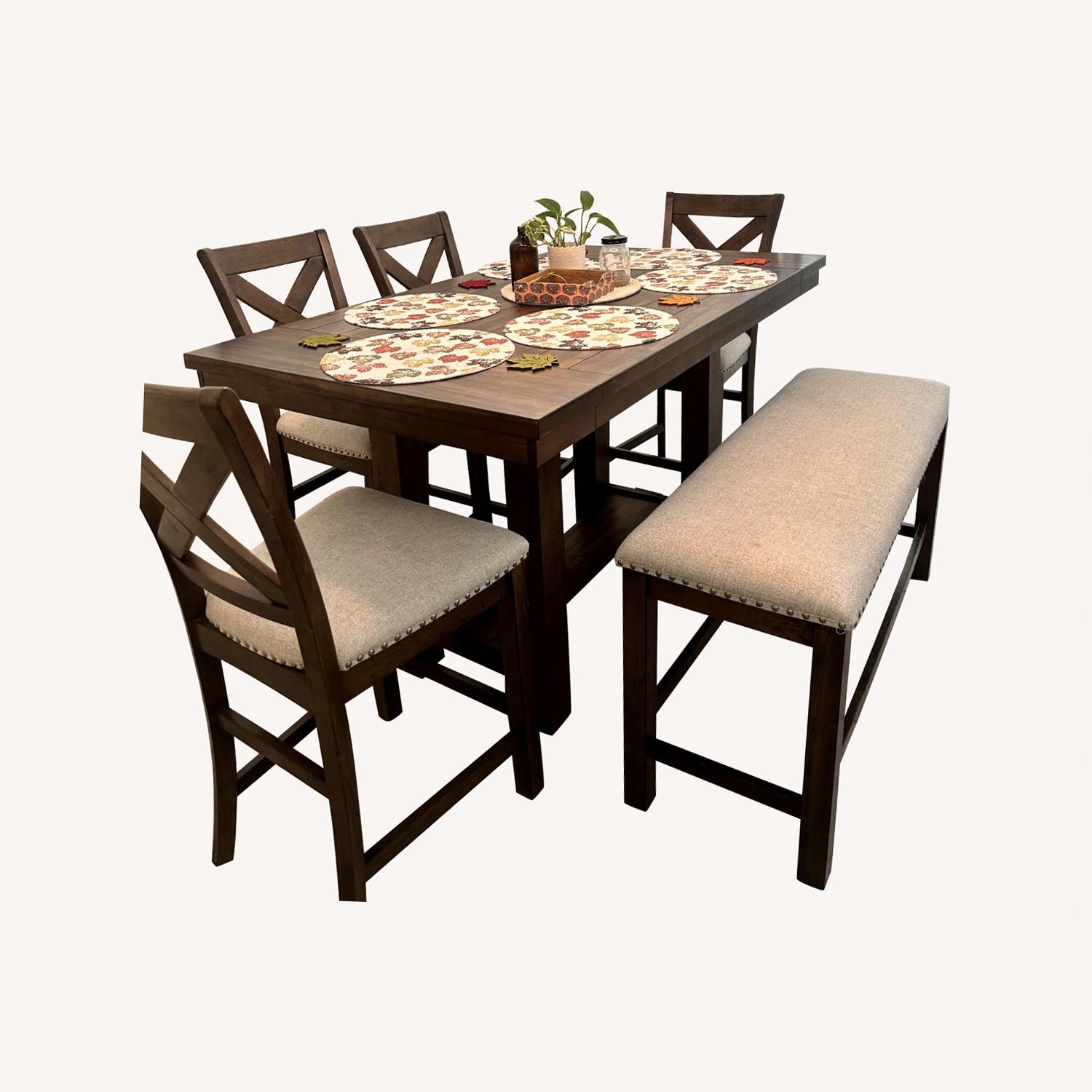Ashley Moriville Wooden Dining Table 4 Chairs + 1 Bench - image-5