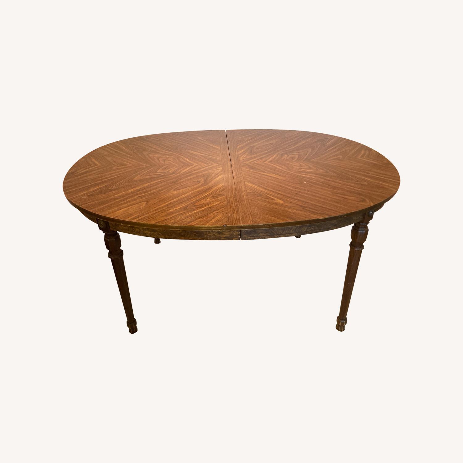 Vintage Wooden Oval Table - image-0