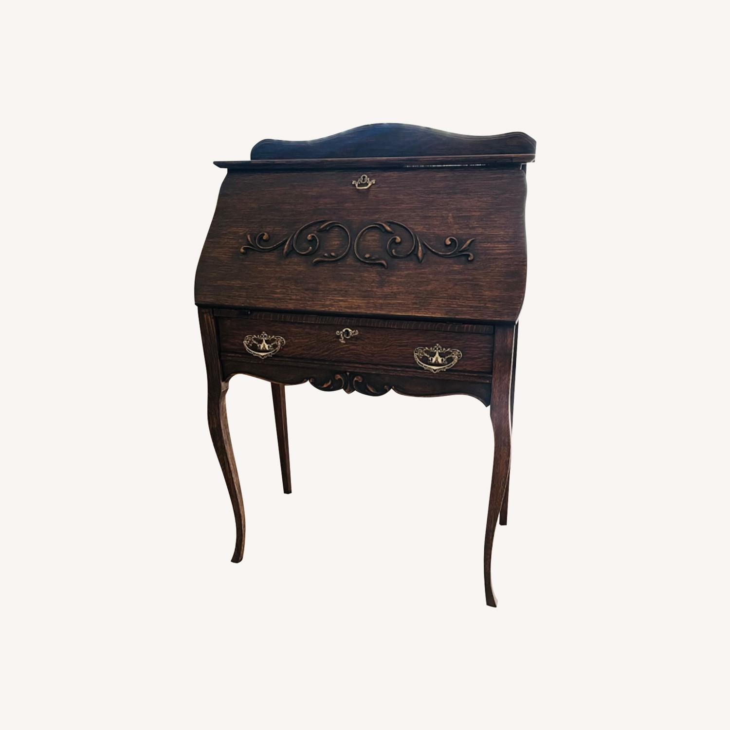 Antique Larkin Tiger Oak Secretary Desk - image-0