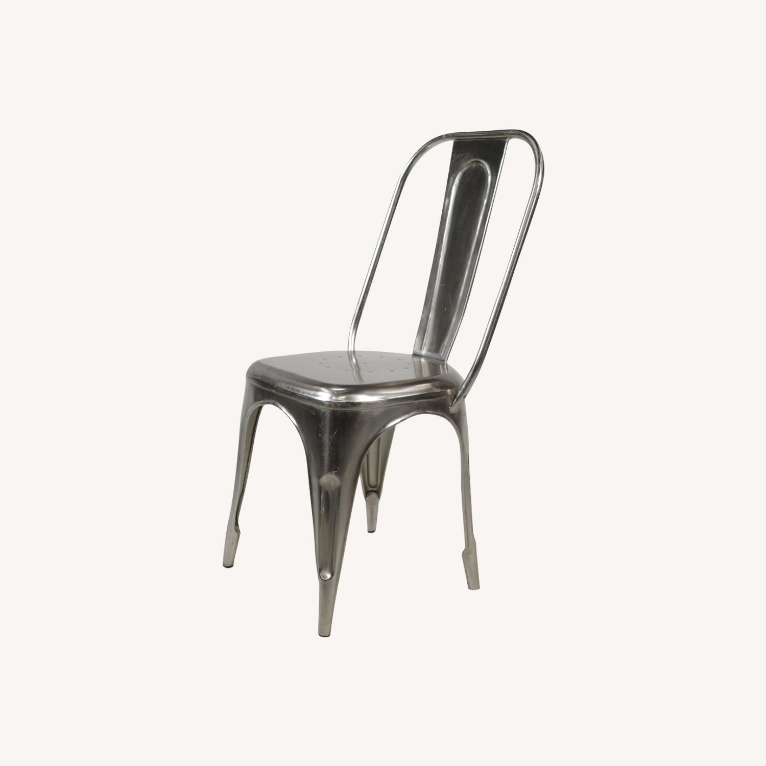 Indoor Steel Chair Galvanized French Style Cafe - image-0