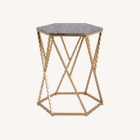 Wayfair Dodgeville Gray and Gold Shagreen End Table
