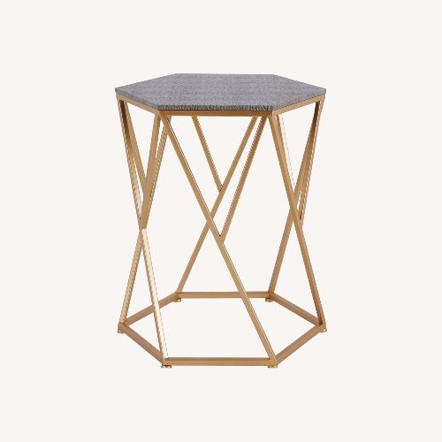 Used Wayfair Dodgeville Gray and Gold Shagreen End Table for sale on AptDeco