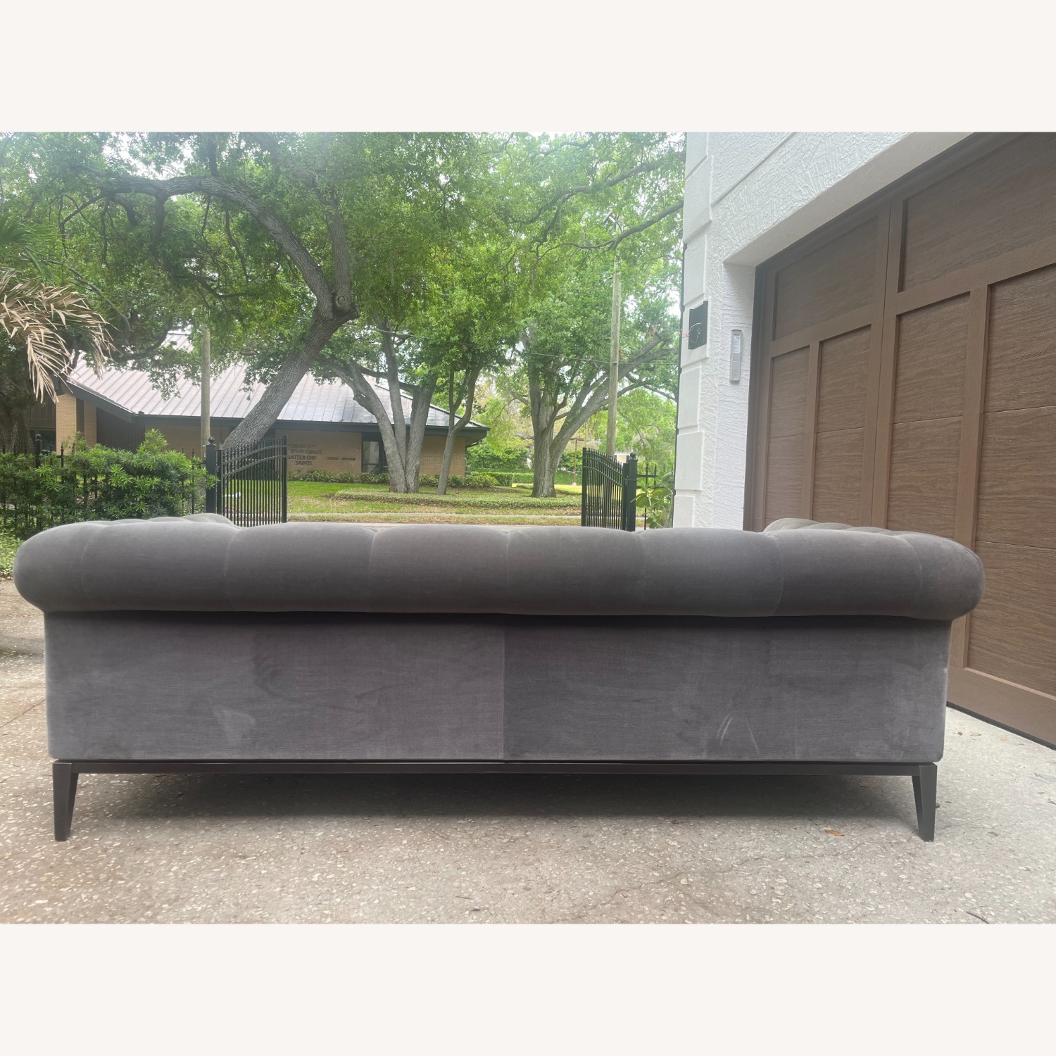 Restoration Hardware Italia Sofa Metal Bronze Base - image-2