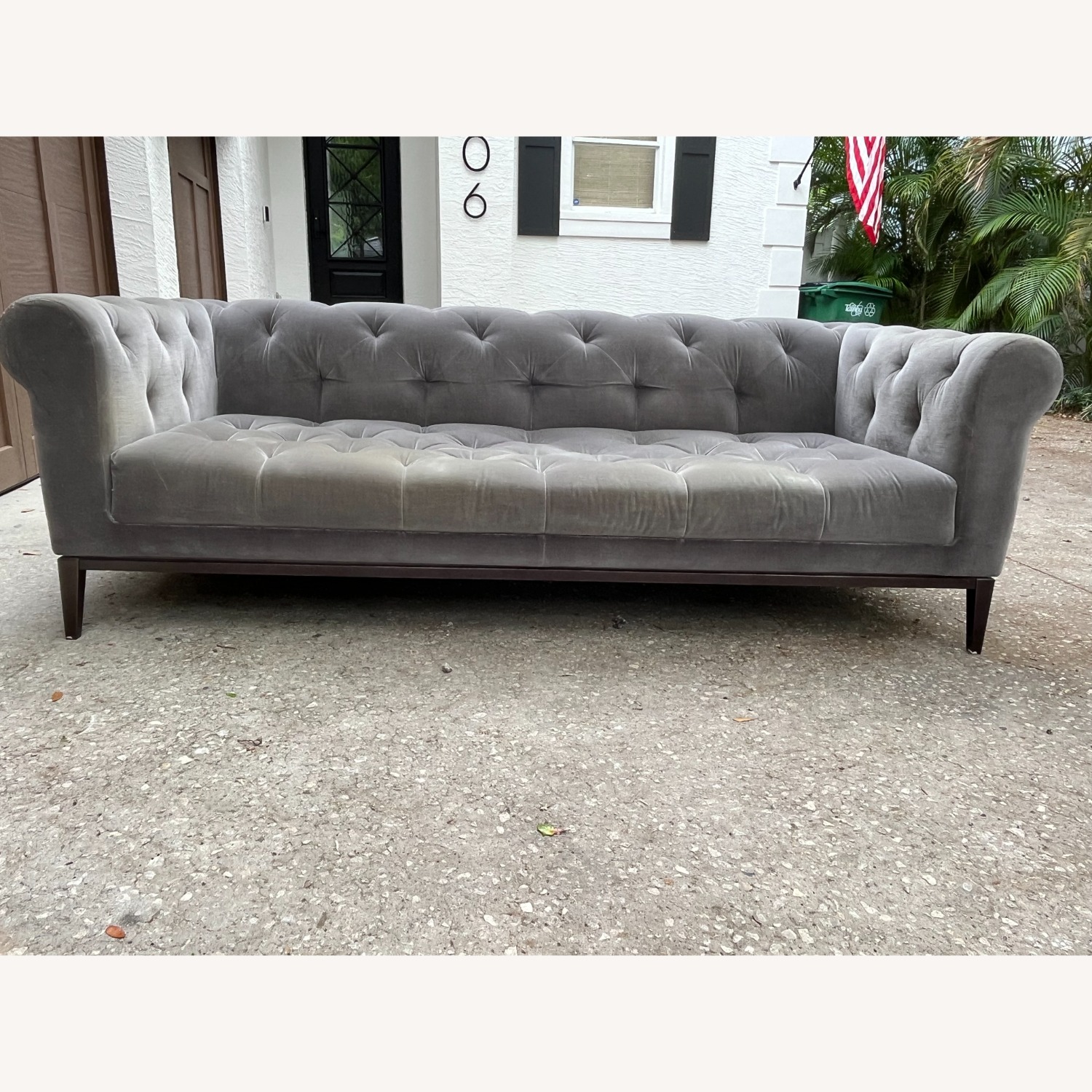 Restoration Hardware Italia Sofa Metal Bronze Base - image-3