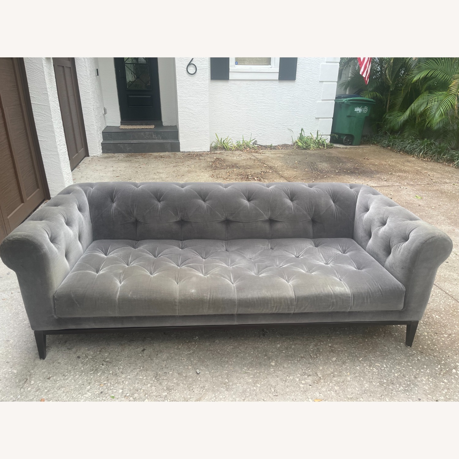 Restoration Hardware Italia Sofa Metal Bronze Base - image-1