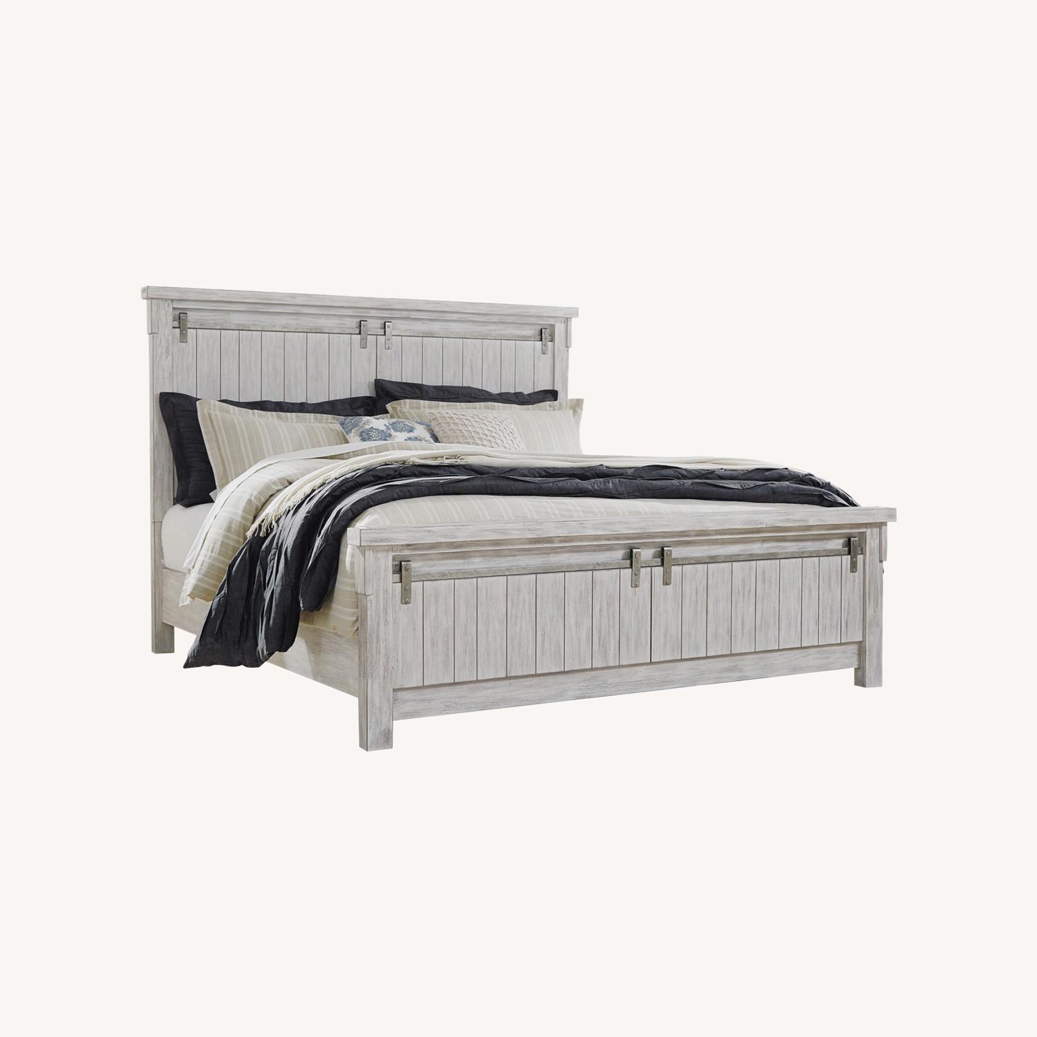 Ashley Furniture Brashland Light Gray King Bed - AptDeco