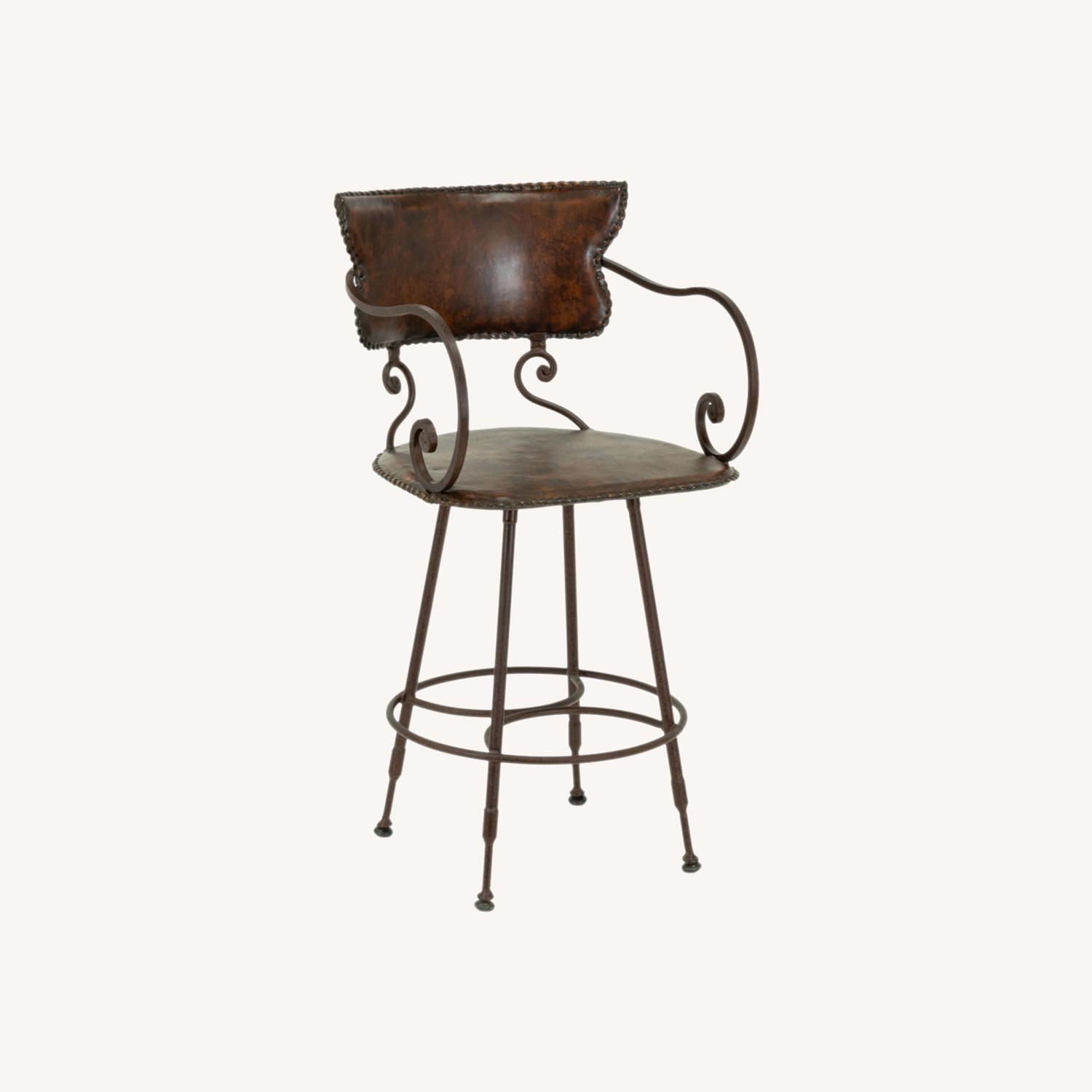 Arhaus Bar Stools with Back Rest (Rustic) - image-0