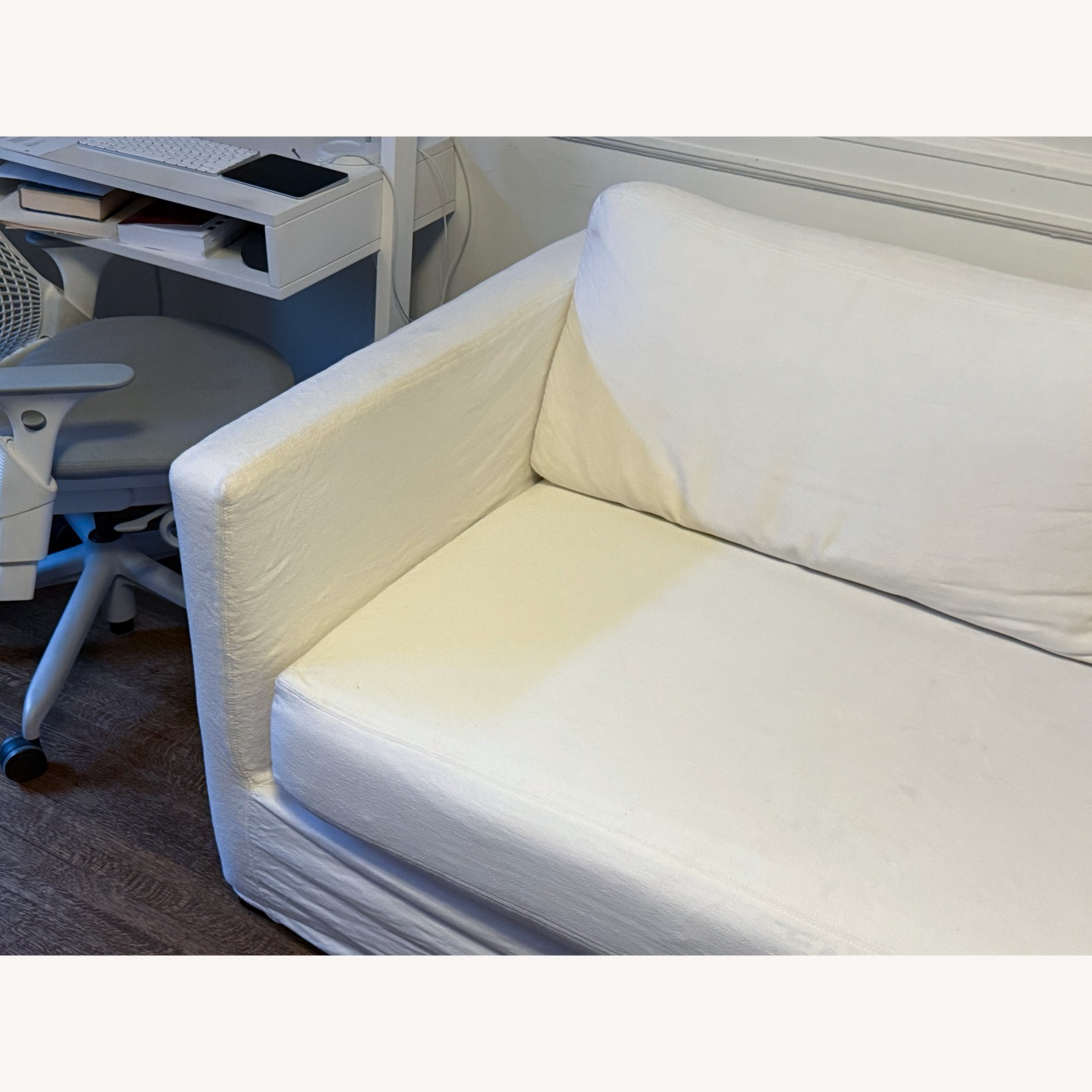 White Cotton Montauk Sofa by Home Nature NY - image-2