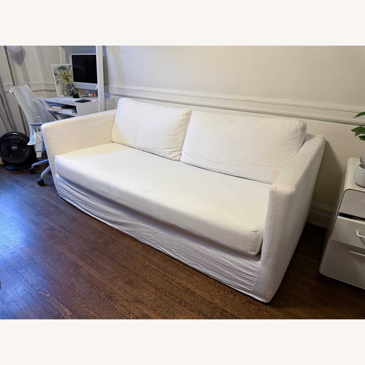 White Cotton Montauk Sofa by Home Nature NY - image-1