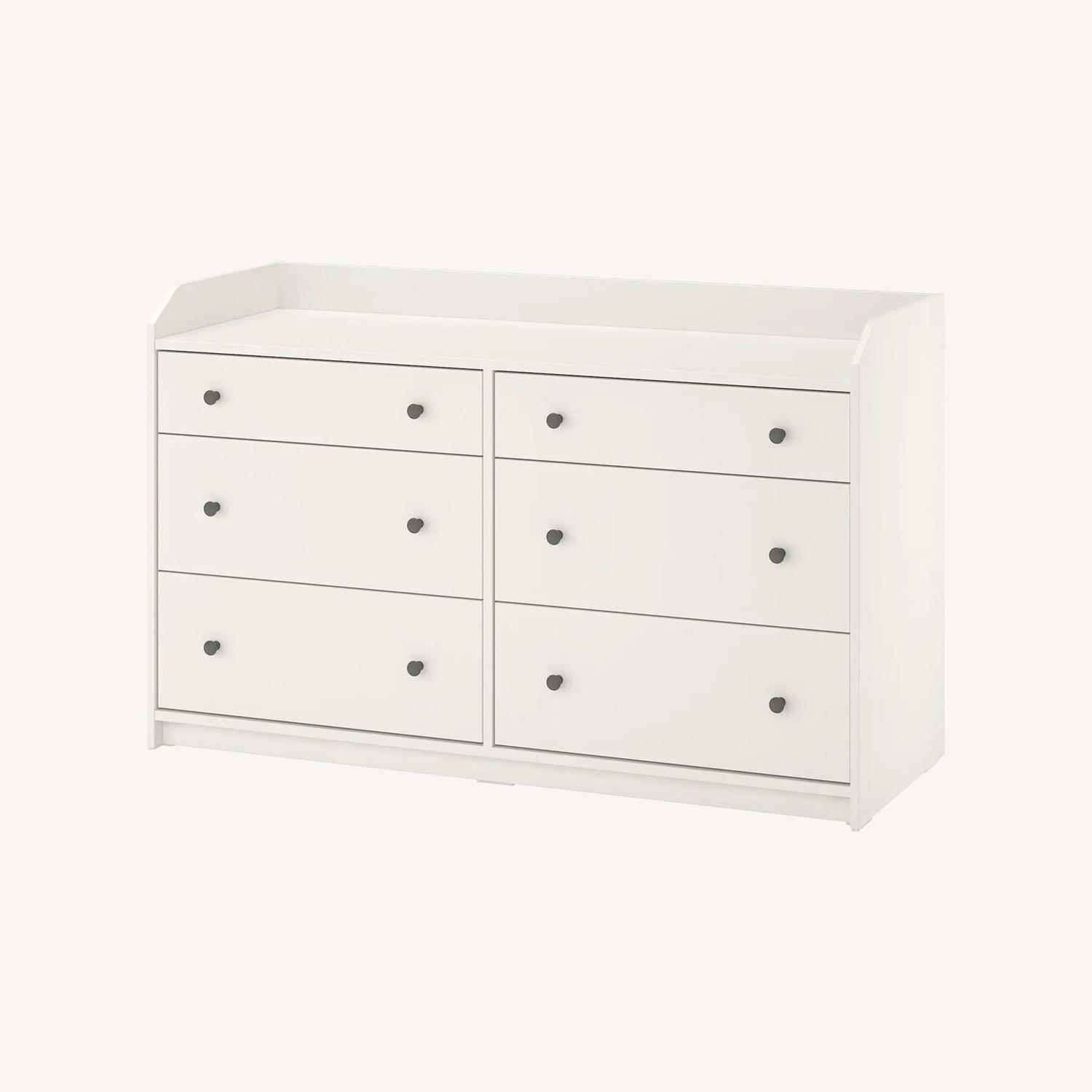 IKEA White HAUGA 6-Drawer Dresser - image-0