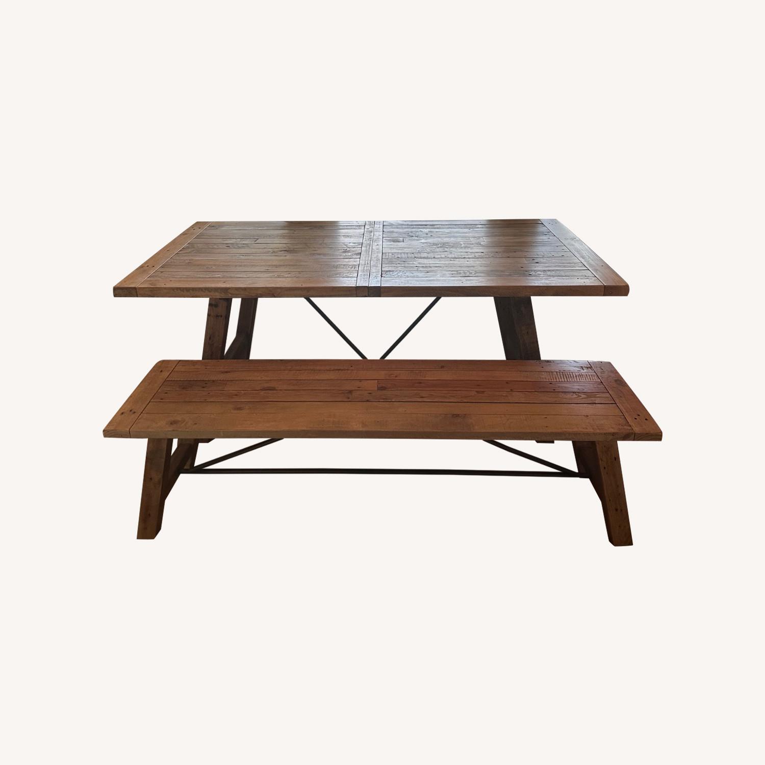 Farmhouse Dining Table with Bench included - image-0
