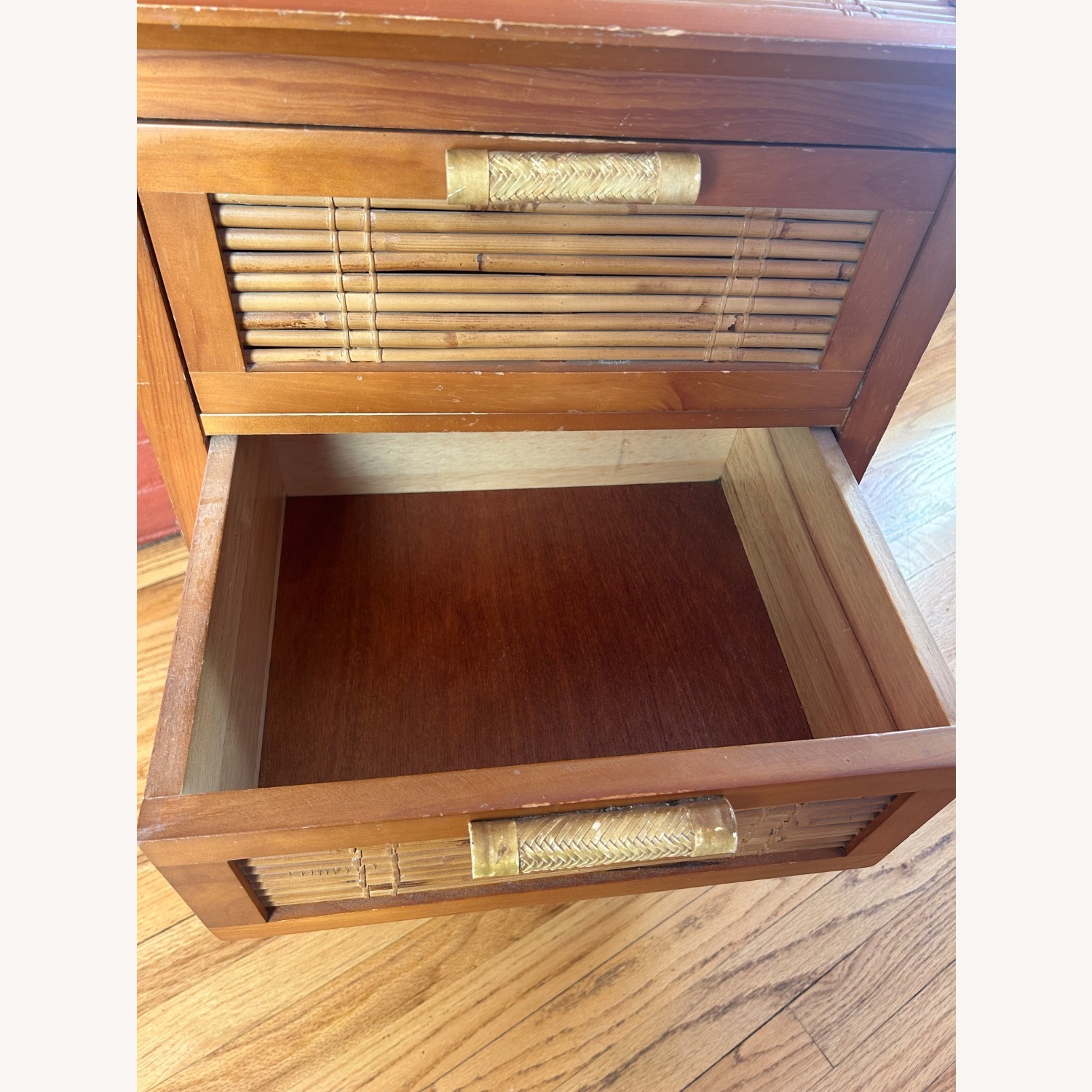 Pier 1 Imports Bamboo Wood Nightstand Drawers - image-8