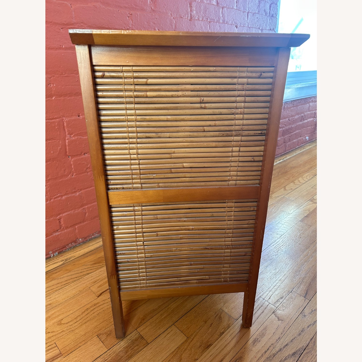 Pier 1 Imports Bamboo Wood Nightstand Drawers - image-3