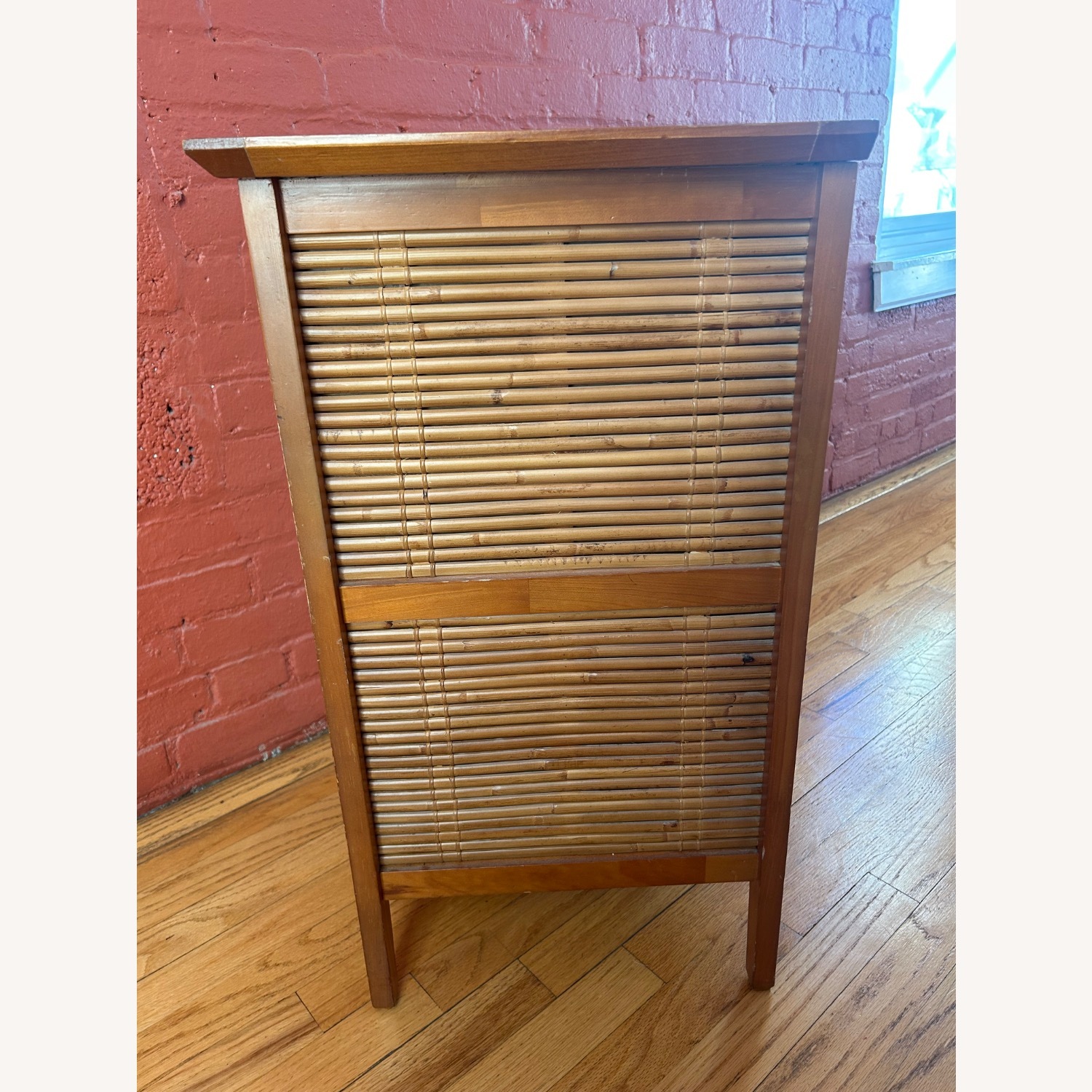 Pier 1 Imports Bamboo Wood Nightstand Drawers - image-5