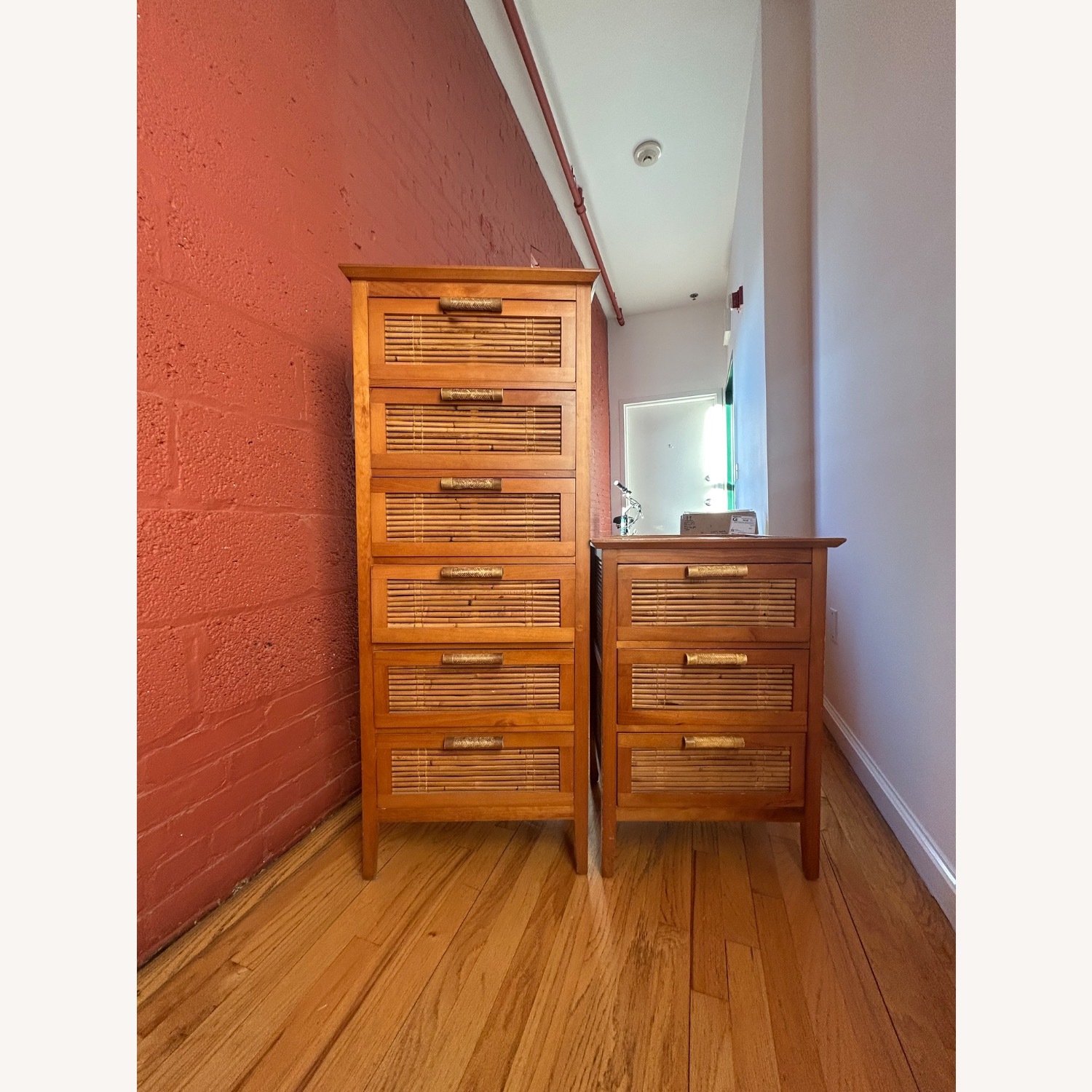 Pier 1 Imports Bamboo Wood Nightstand Drawers - image-11