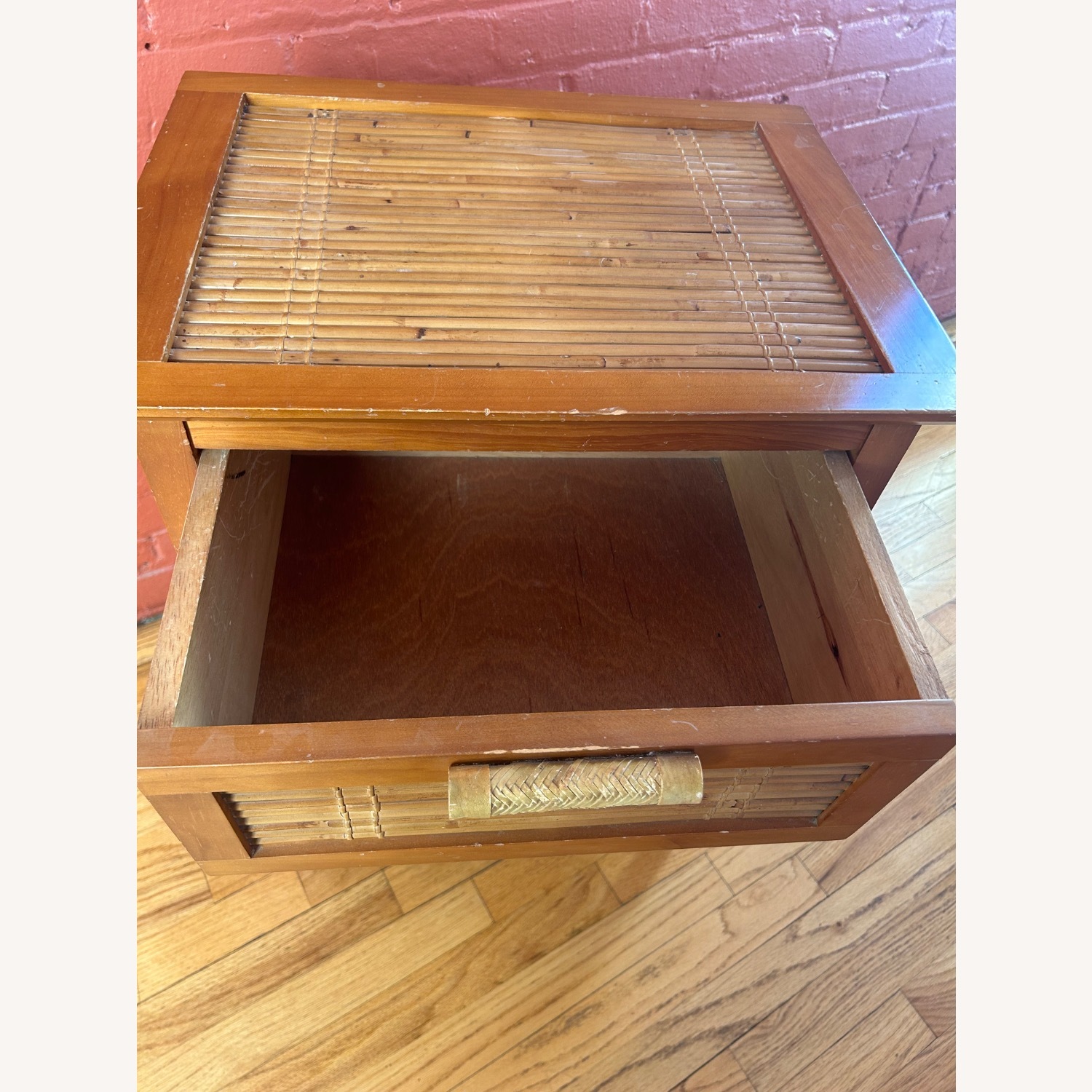 Pier 1 Imports Bamboo Wood Nightstand Drawers - image-7