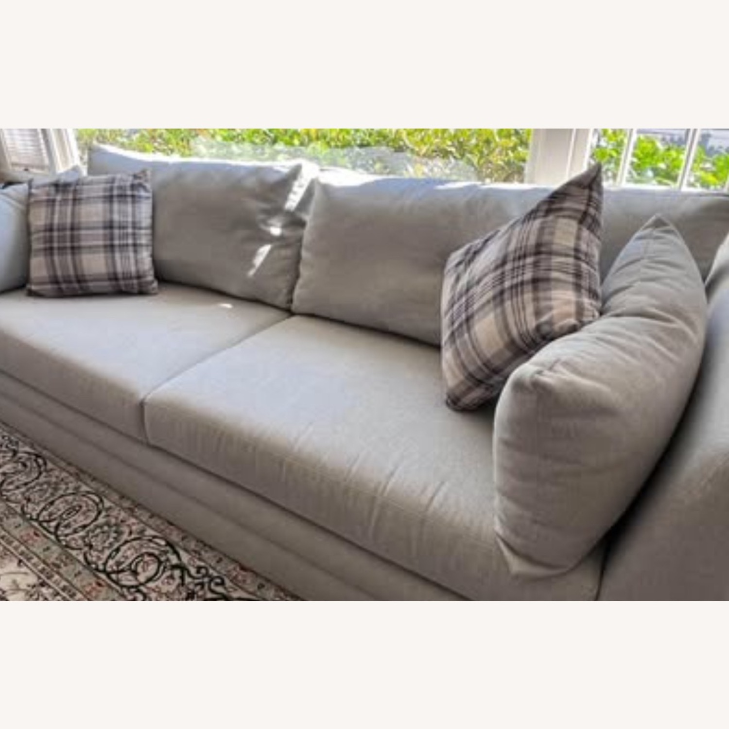Living Spaces Austen Minimalistic Gray Sofa - image-2