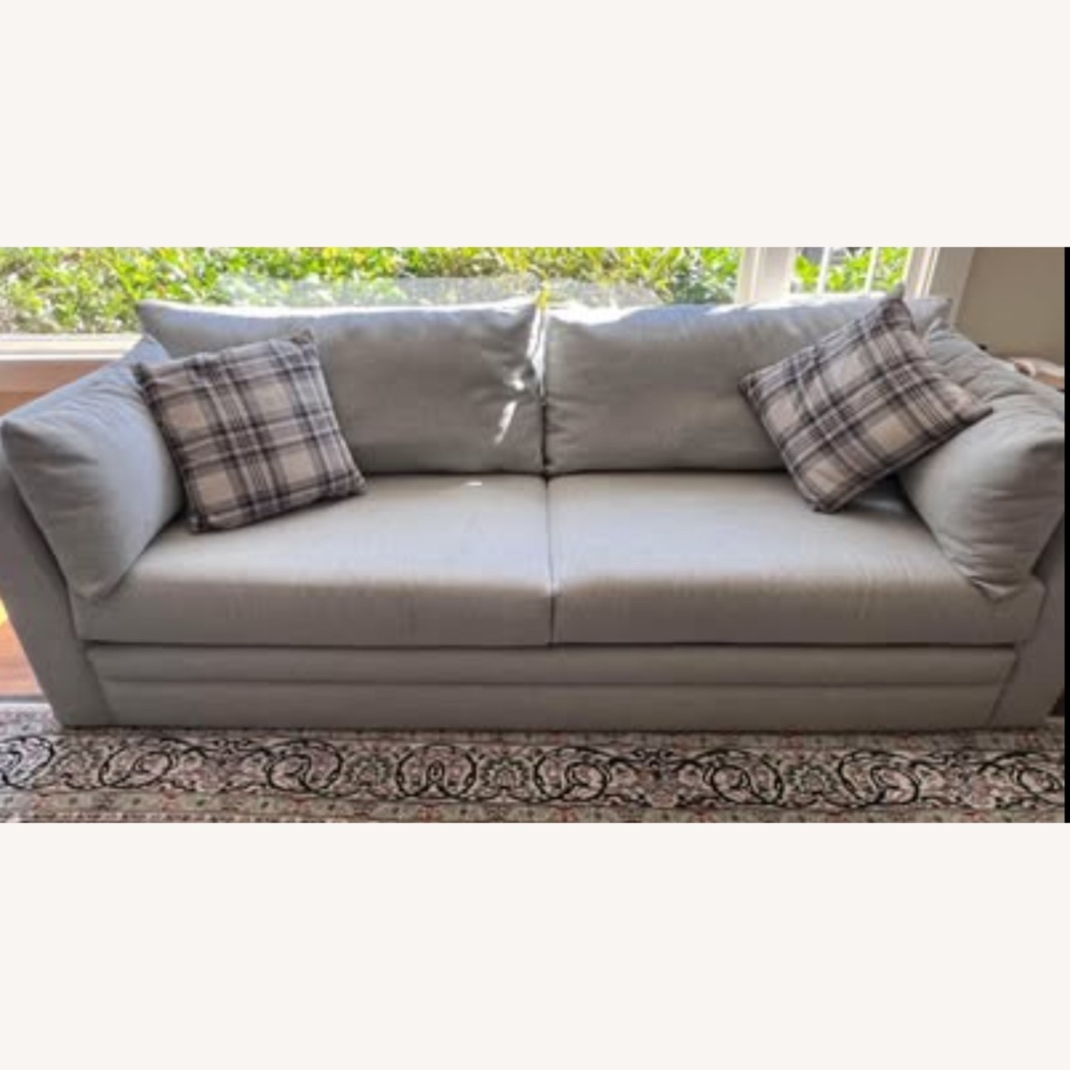 Living Spaces Austen Minimalistic Gray Sofa - image-3