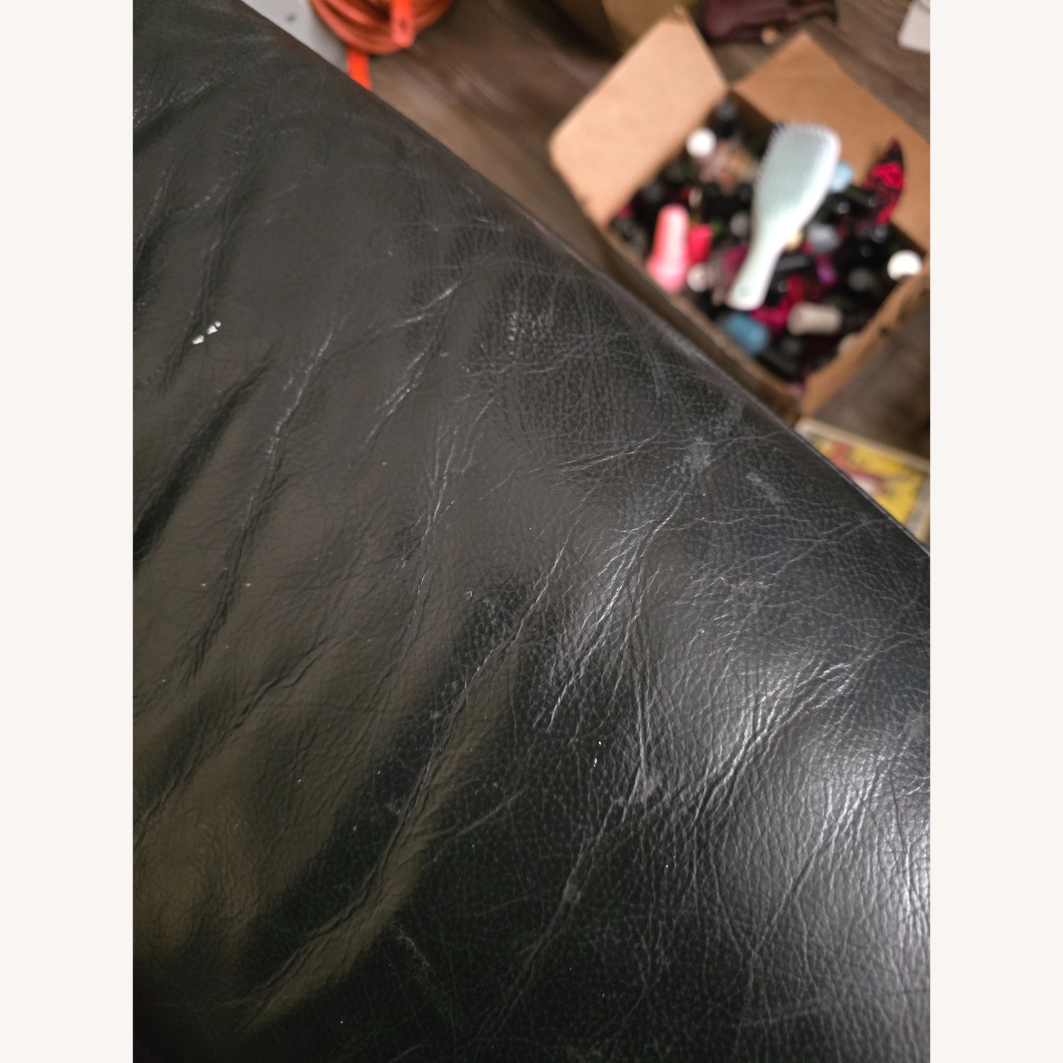 Black Leather Loveseat - image-5