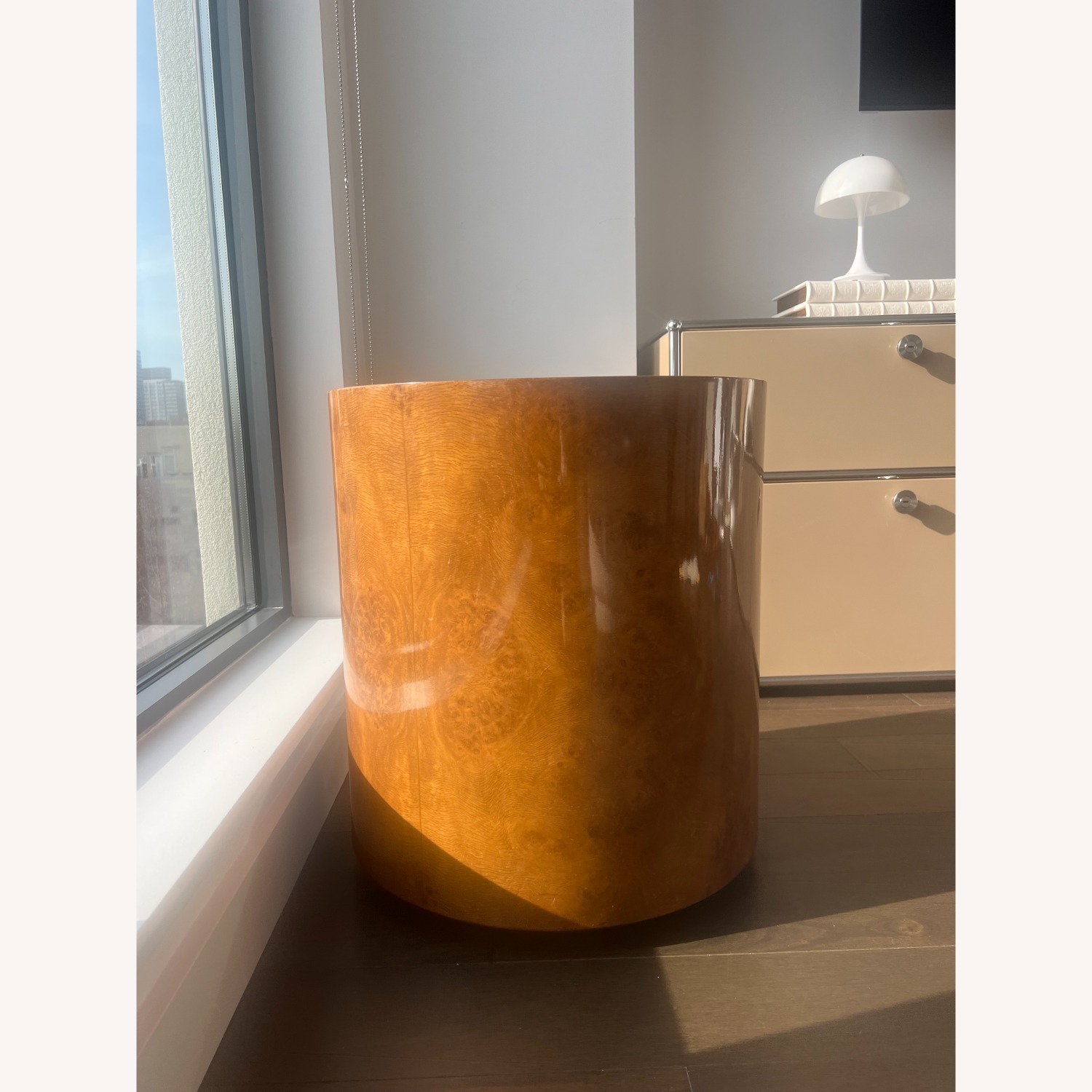 Restoration Hardware Bardot Burl Plinth Round Side Table - image-1