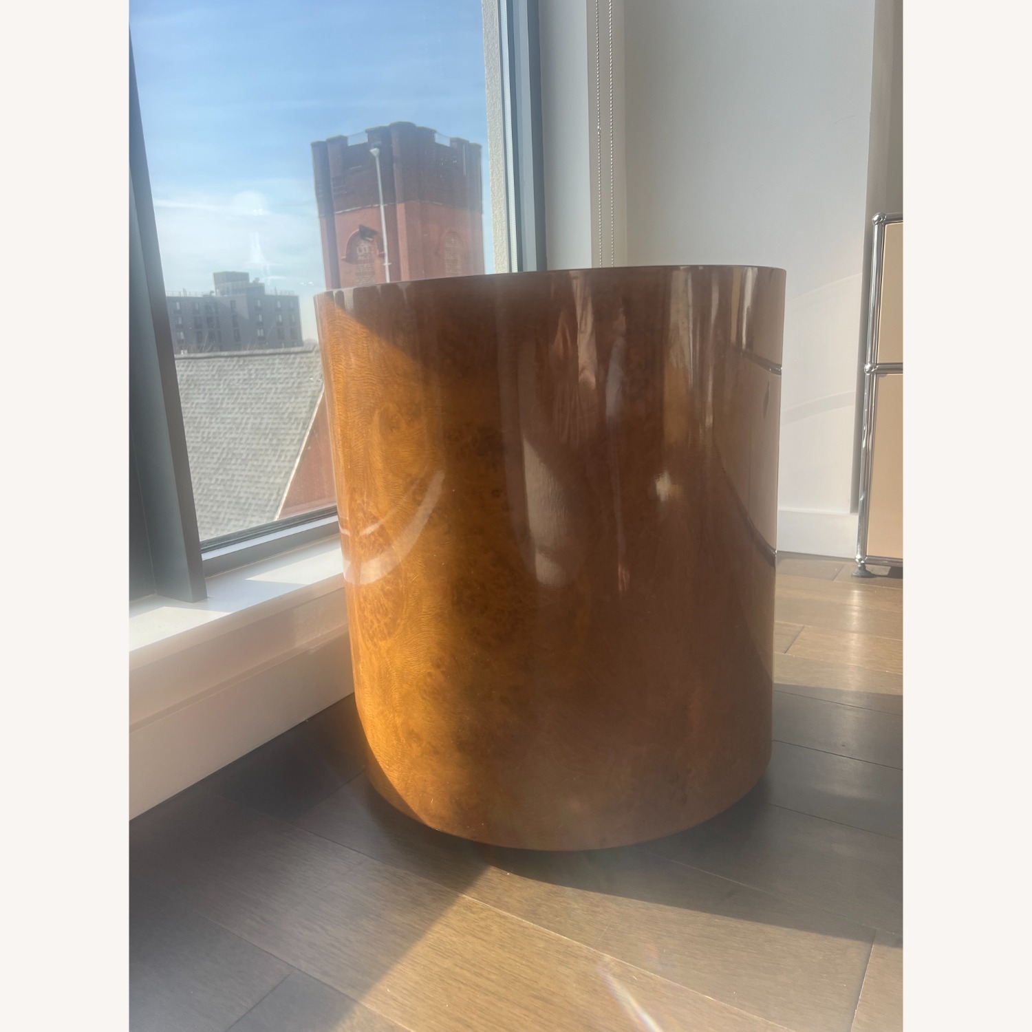 Restoration Hardware Bardot Burl Plinth Round Side Table - image-3