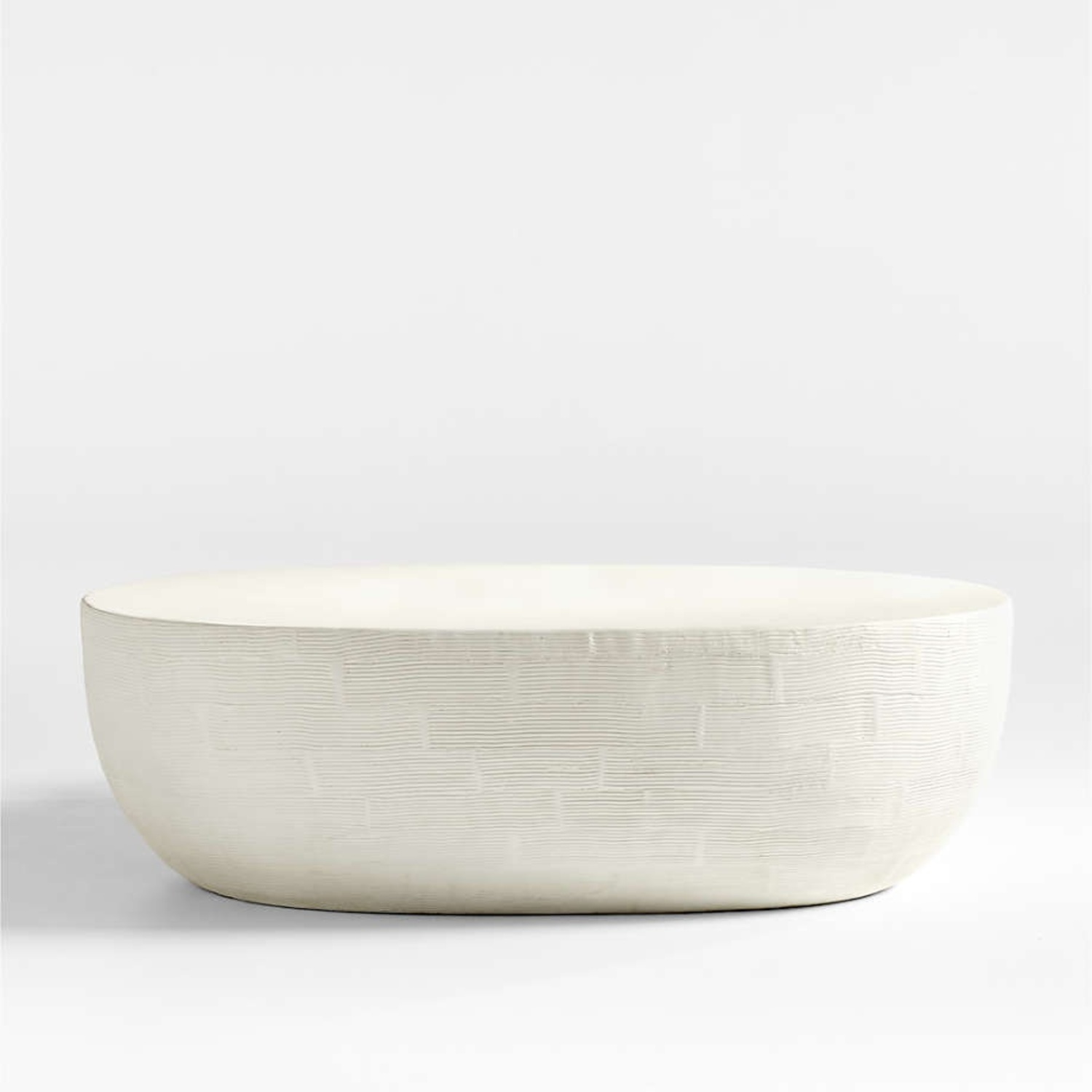 Crate & Barrel Beton White Concrete 52" Oval Coffee Table - image-5