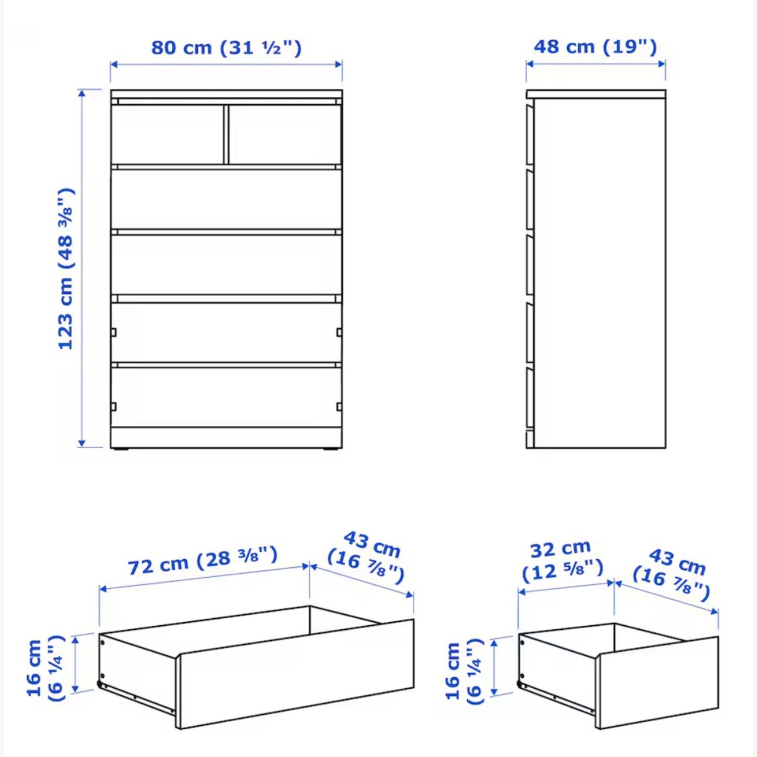IKEA White MALM Dresser - image-4