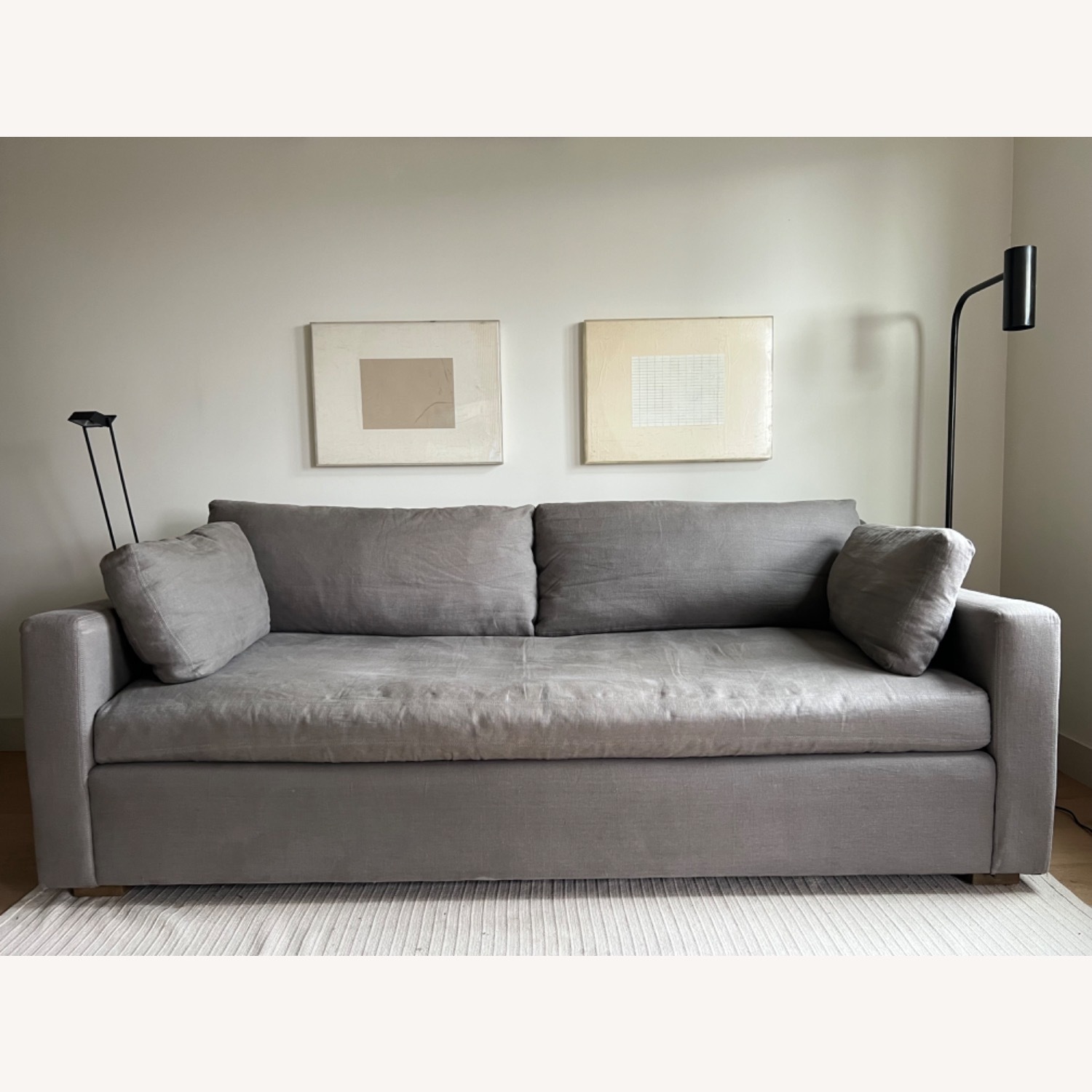 HD Buttercup Tiburon Linen and Down Sofa - AptDeco