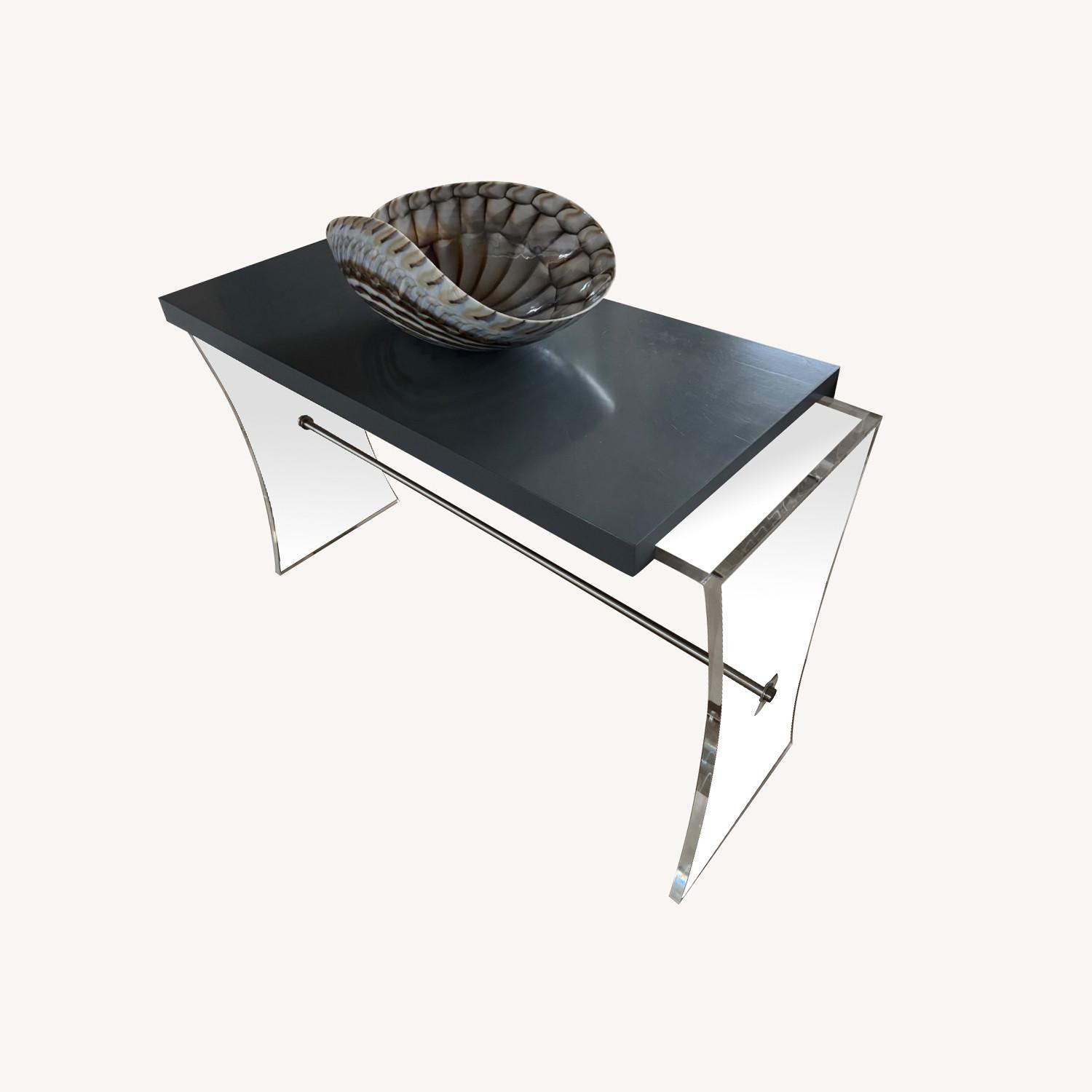 Upscale Console Table in Light Blue/Grey - image-0