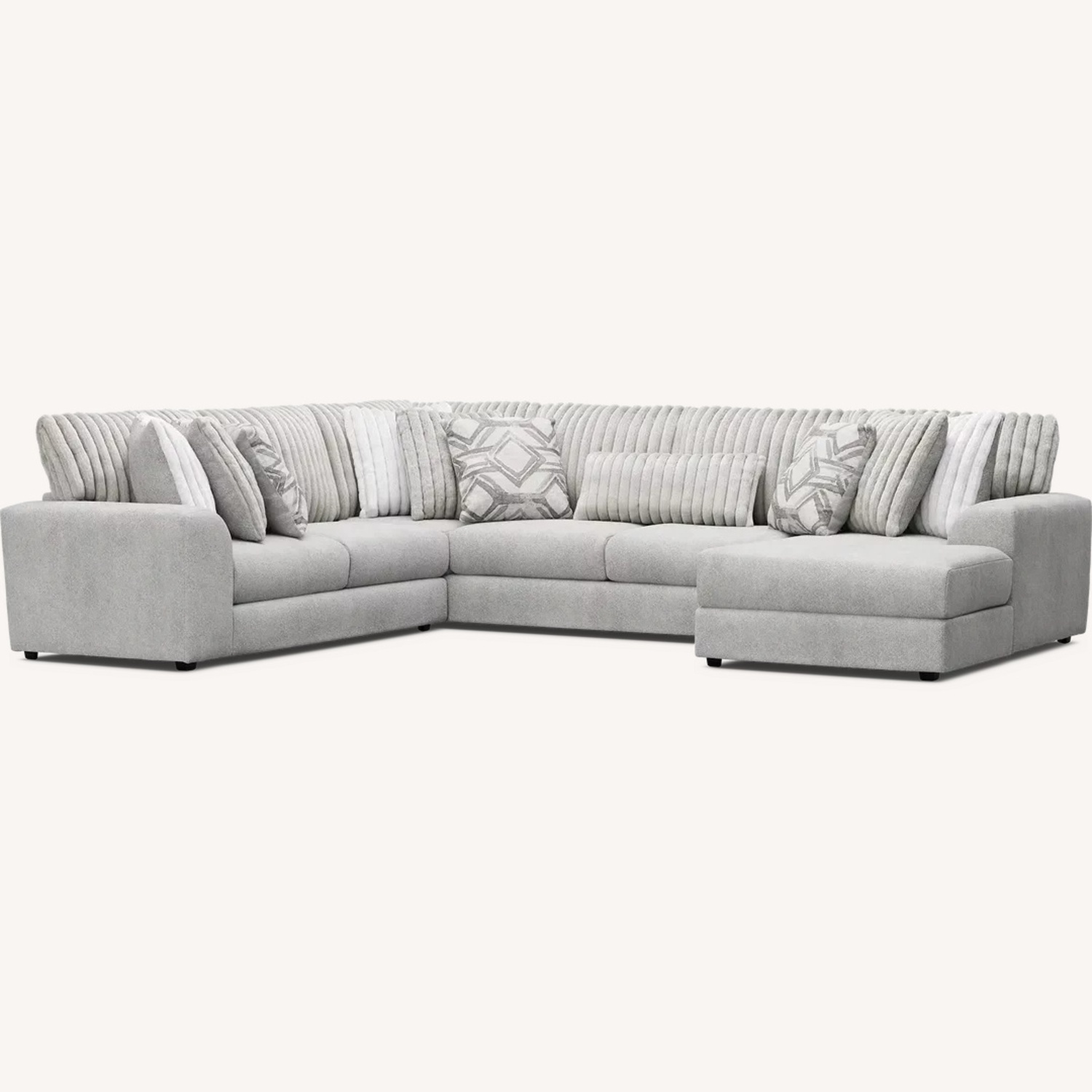 Rooms To Go Modern Grey Sectional Couch   - image-11