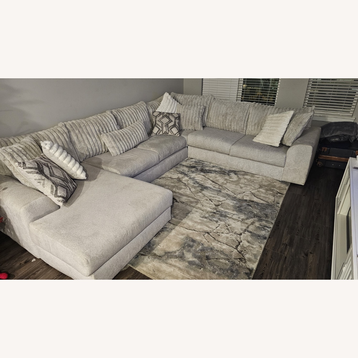 Rooms To Go Modern Grey Sectional Couch   - image-1