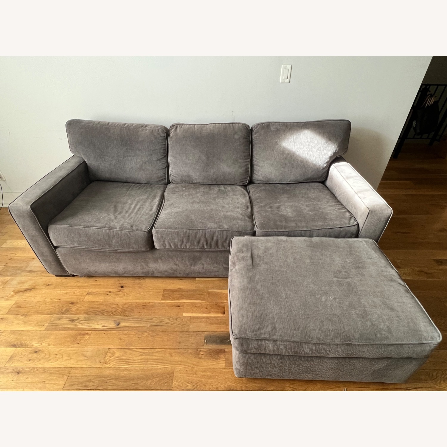 Macy's Radley Couch - 3 Seat Fabric Sofa + Ottoman - image-1